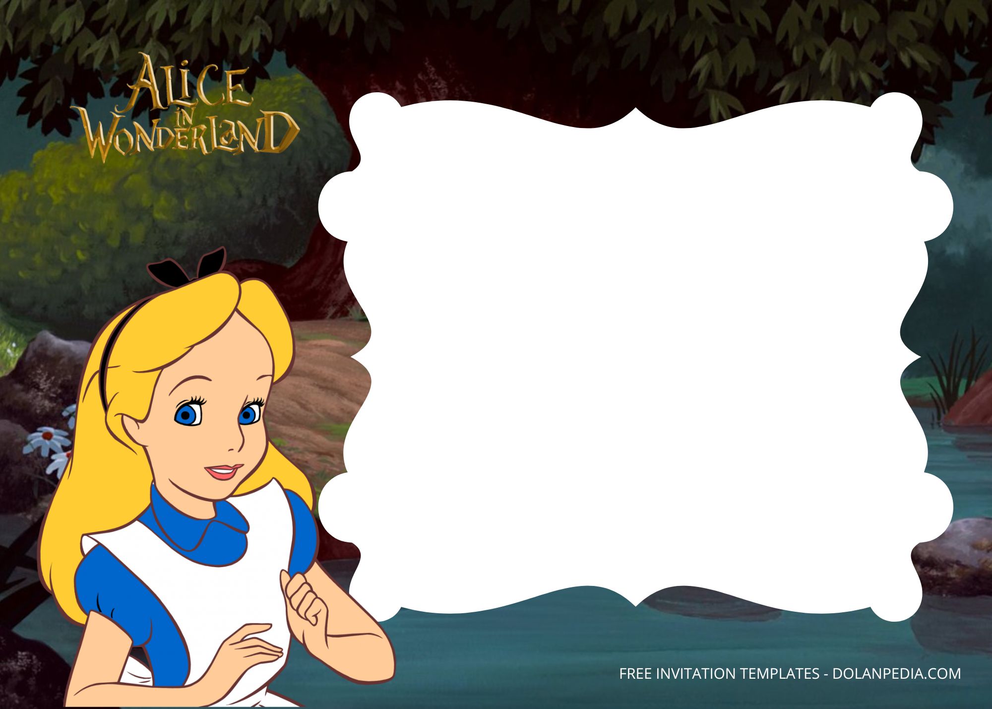 Blank Alice In Wonderland Birthday Invitation Templates Seven