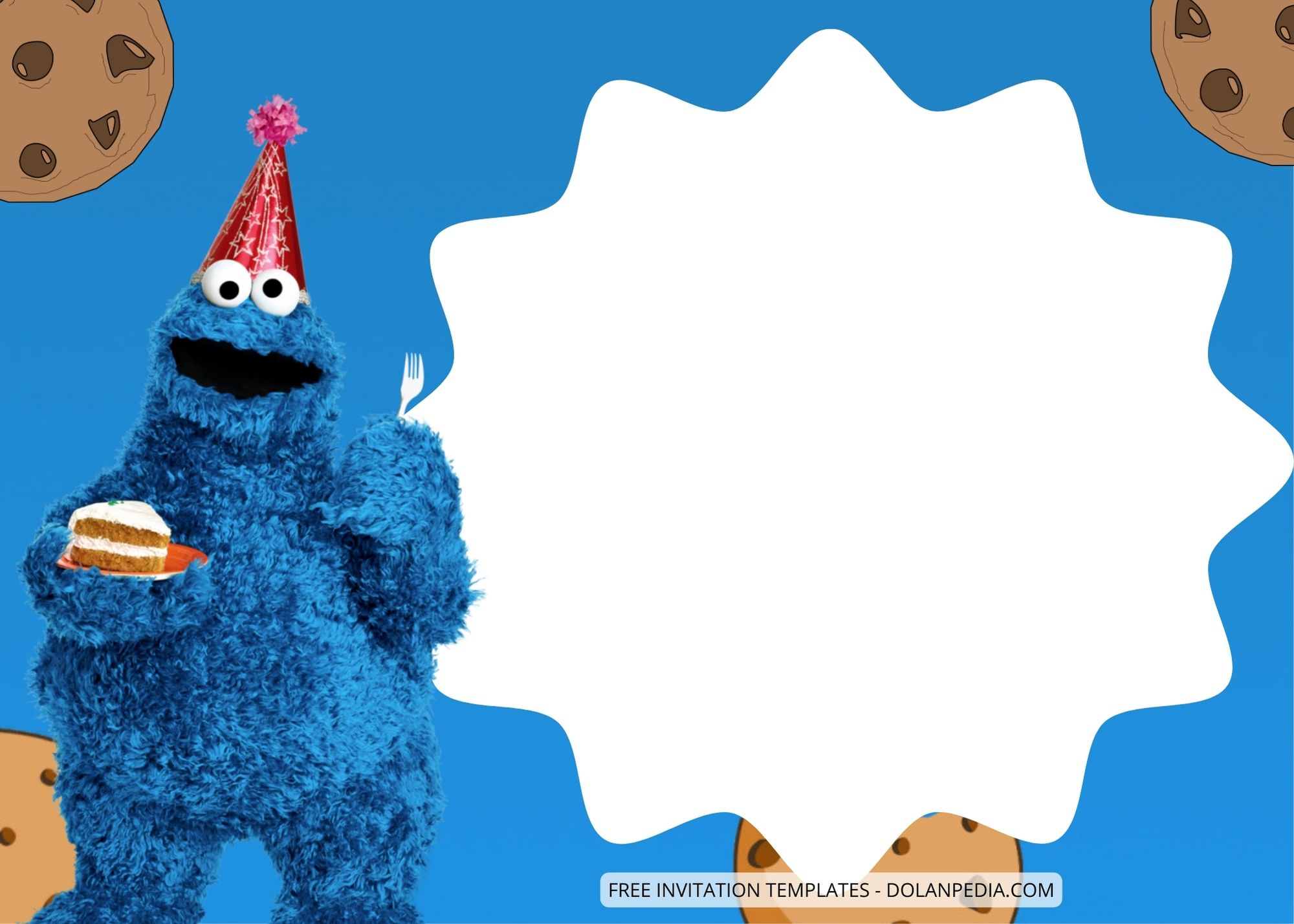 Blank Cookie Monster Birthday Invitation Templates Four