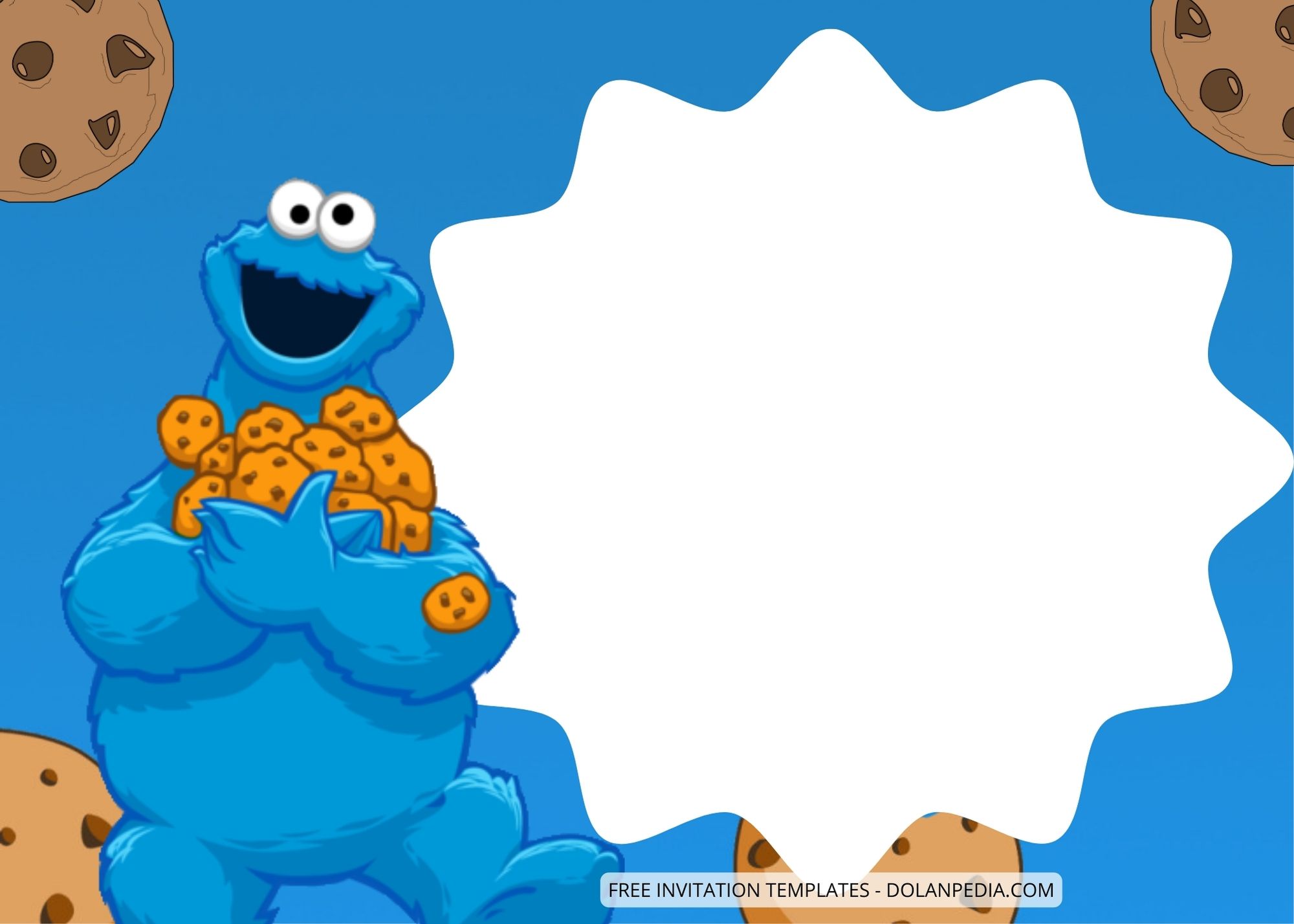 Blank Cookie Monster Birthday Invitation Templates One
