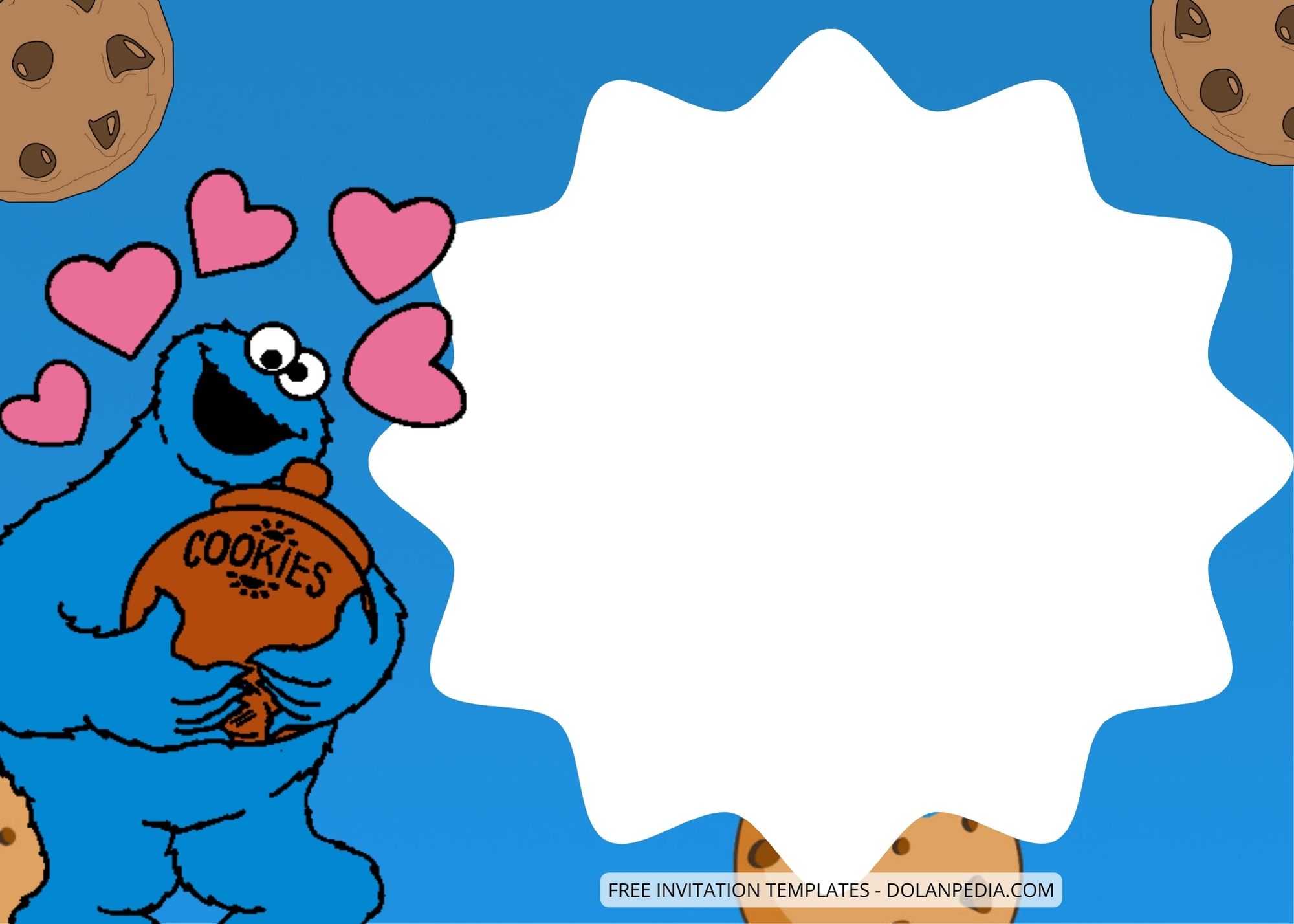 Blank Cookie Monster Birthday Invitation Templates Six