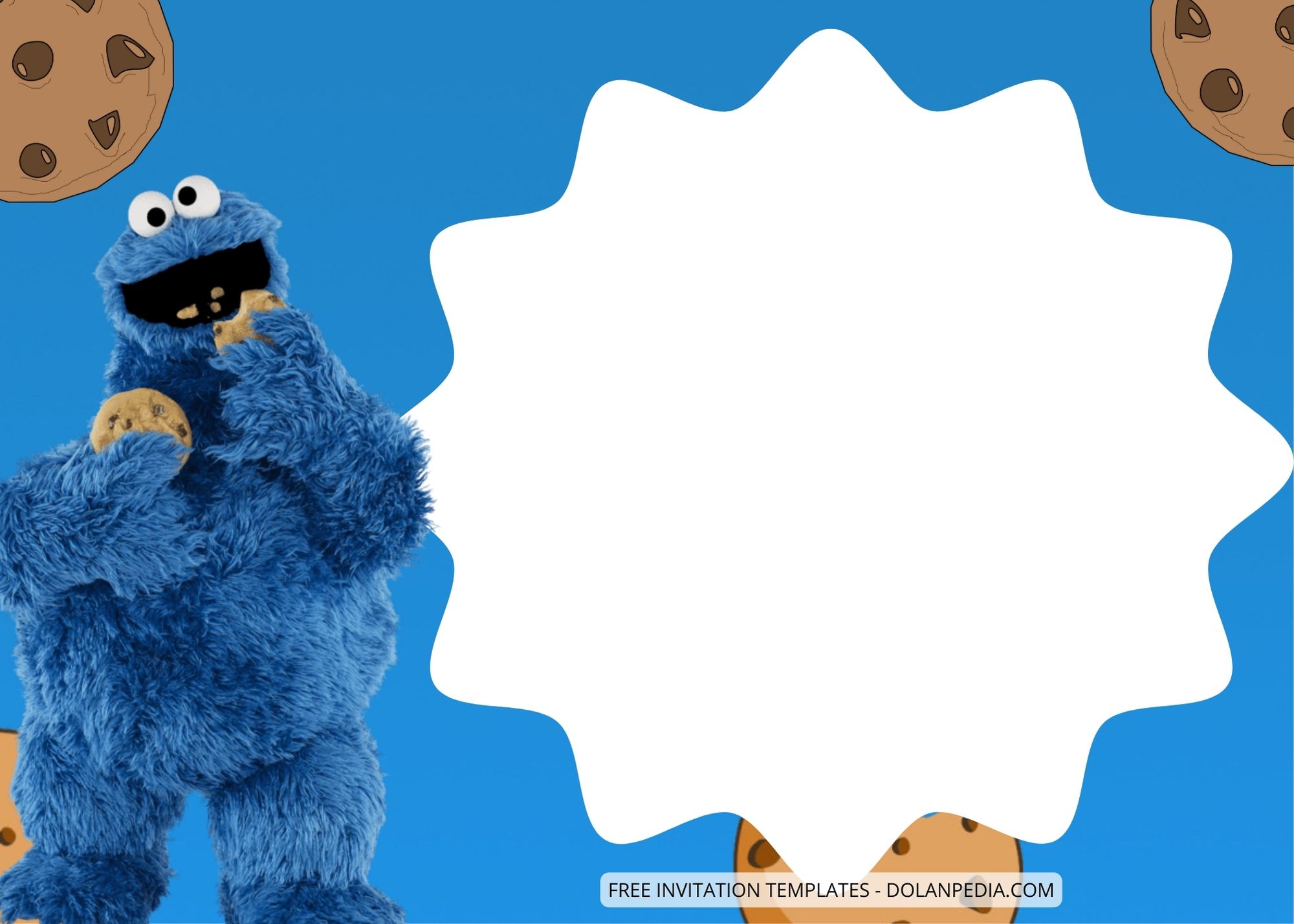 Blank Cookie Monster Birthday Invitation Templates Three