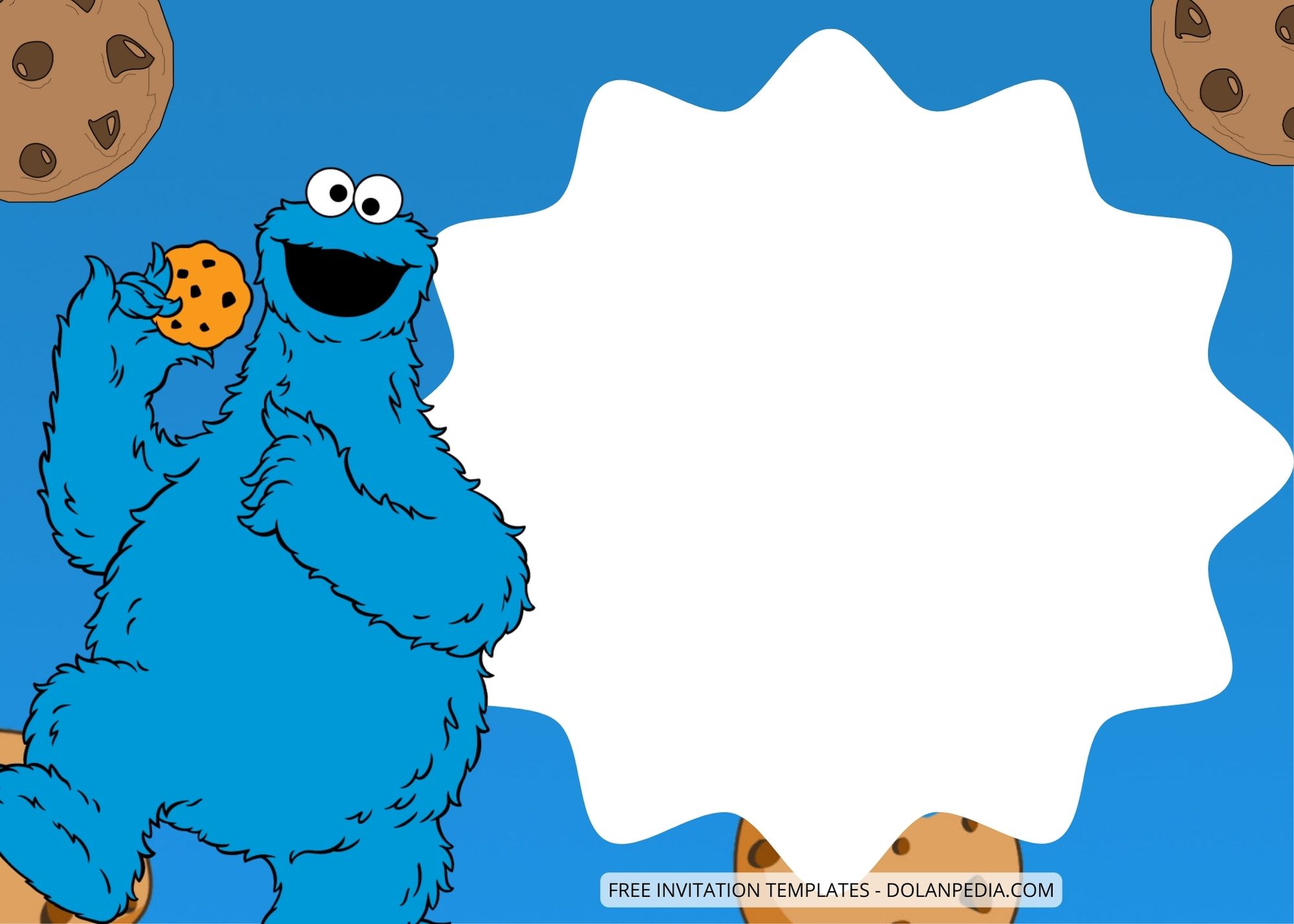 Blank Cookie Monster Birthday Invitation Templates Two