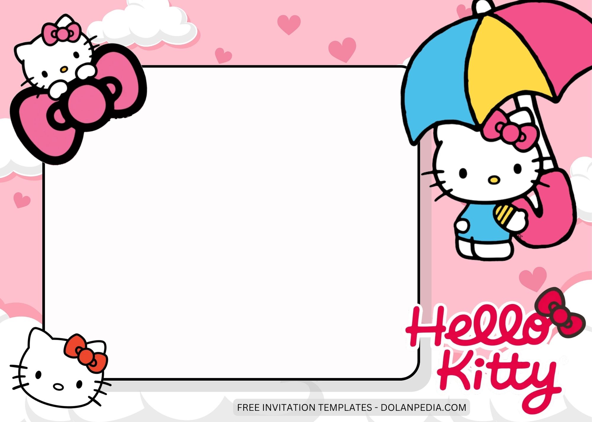 Blank Hello Kitty Birthday Invitation Templates One