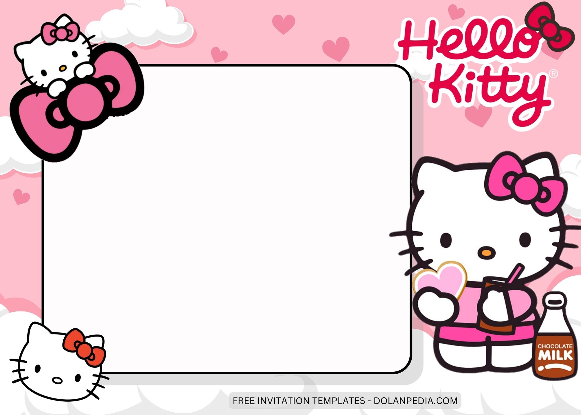 Blank Hello Kitty Birthday Invitation Templates Three