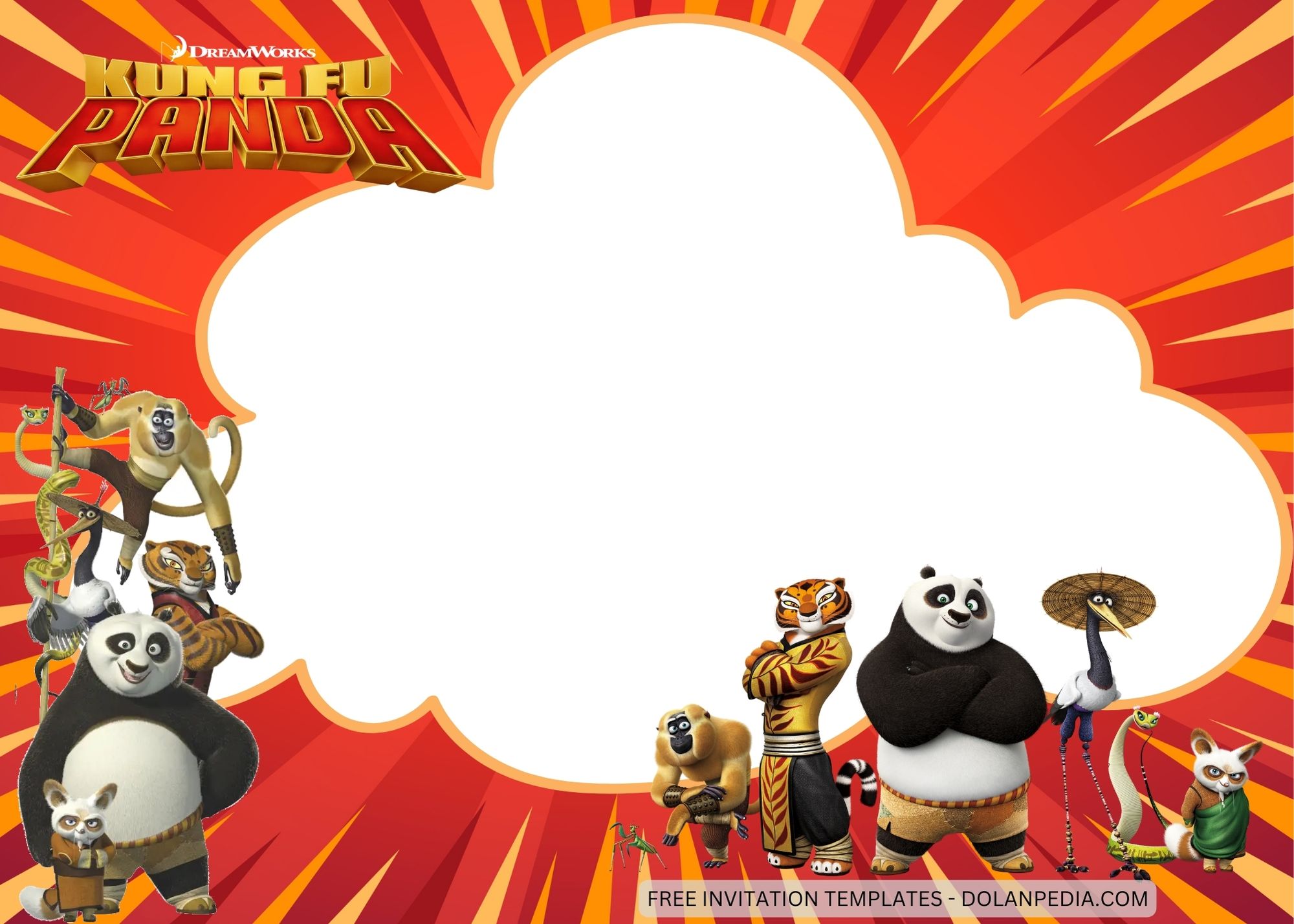 Blank KungFu Panda Birthday Invitation Templates Eight