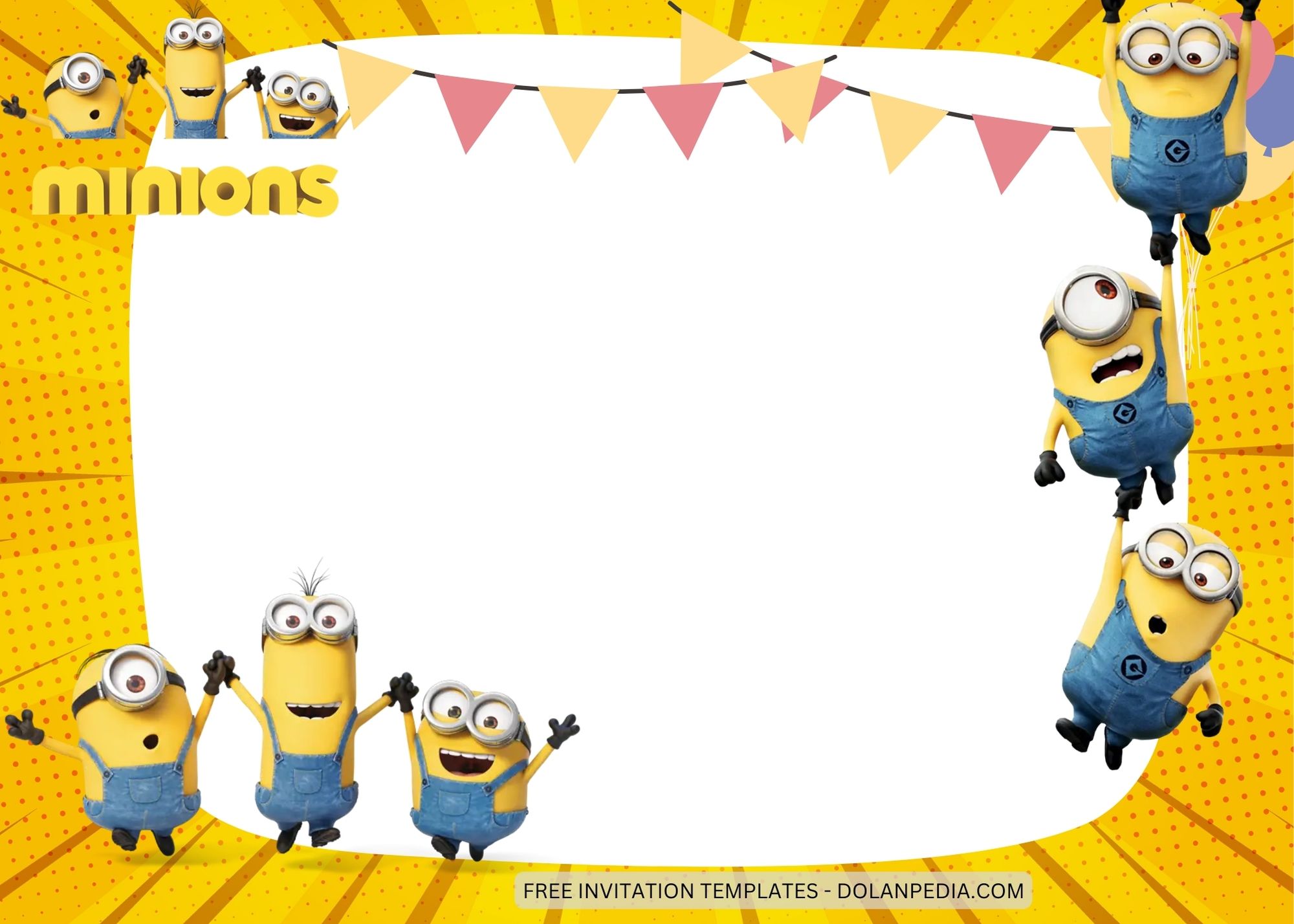Blank Minions Birthday Invitation Templates Six