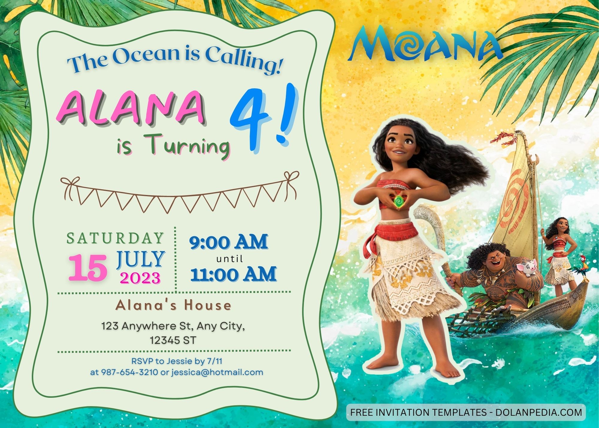 9+ Moana Birthday Invitation Templates Title