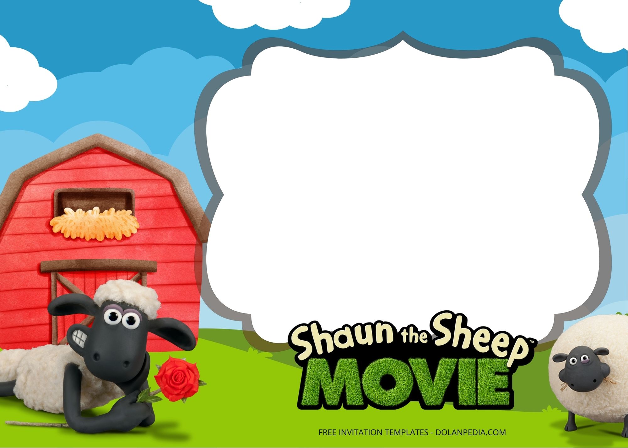 Blank Shaun The Sheep Birthday Invitation Templates Seven