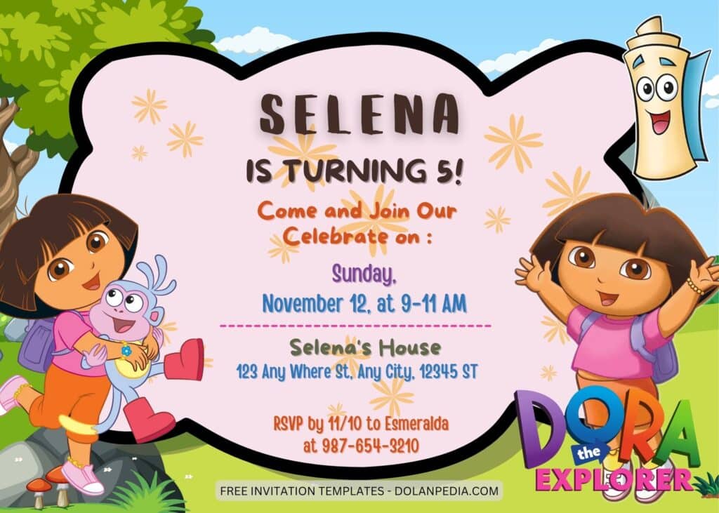 10+ Dora The Explorer Birthday Invitation Templates | Dolanpedia