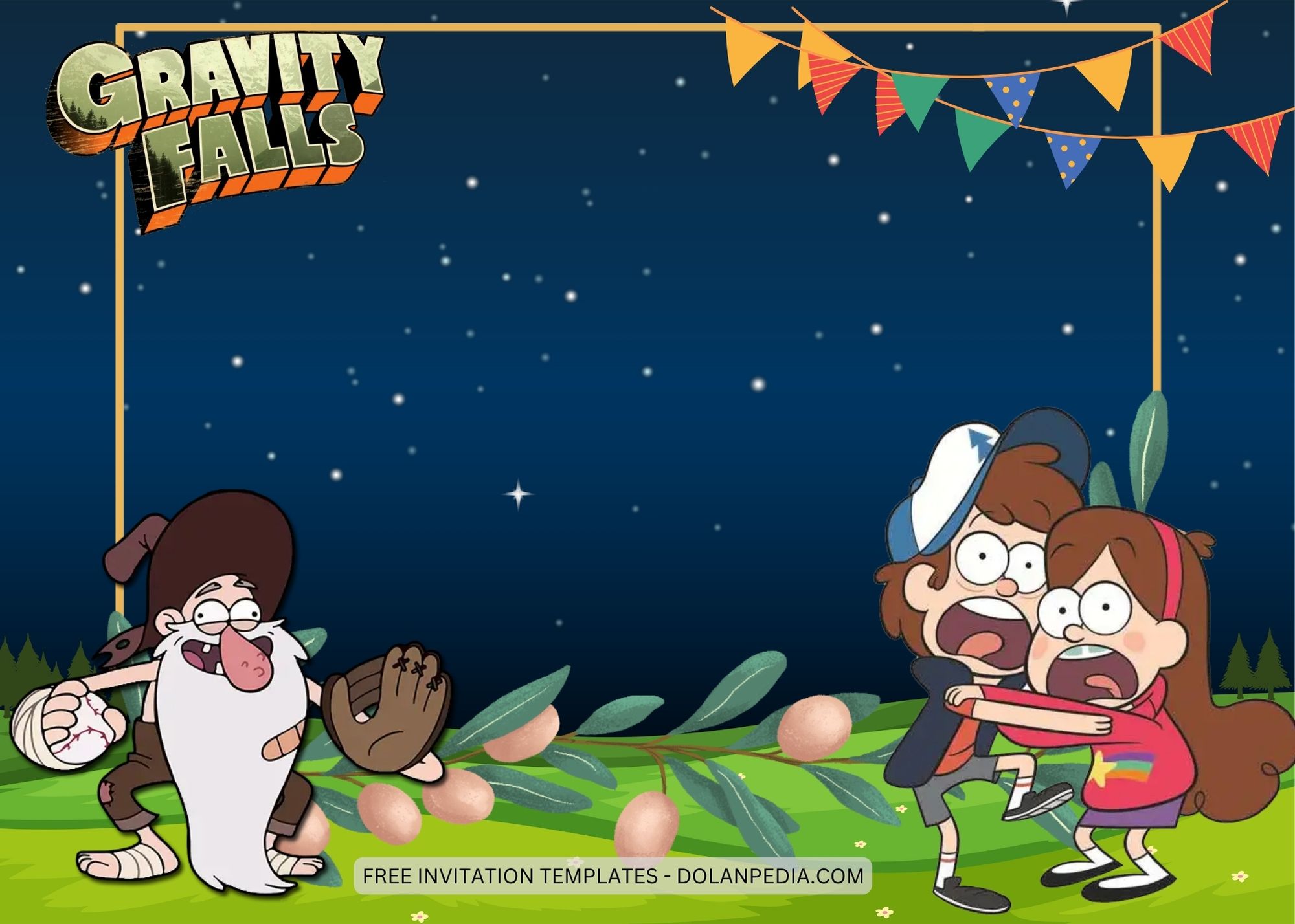 Blank Gravity Falls Birthday Invitation Templates FIve