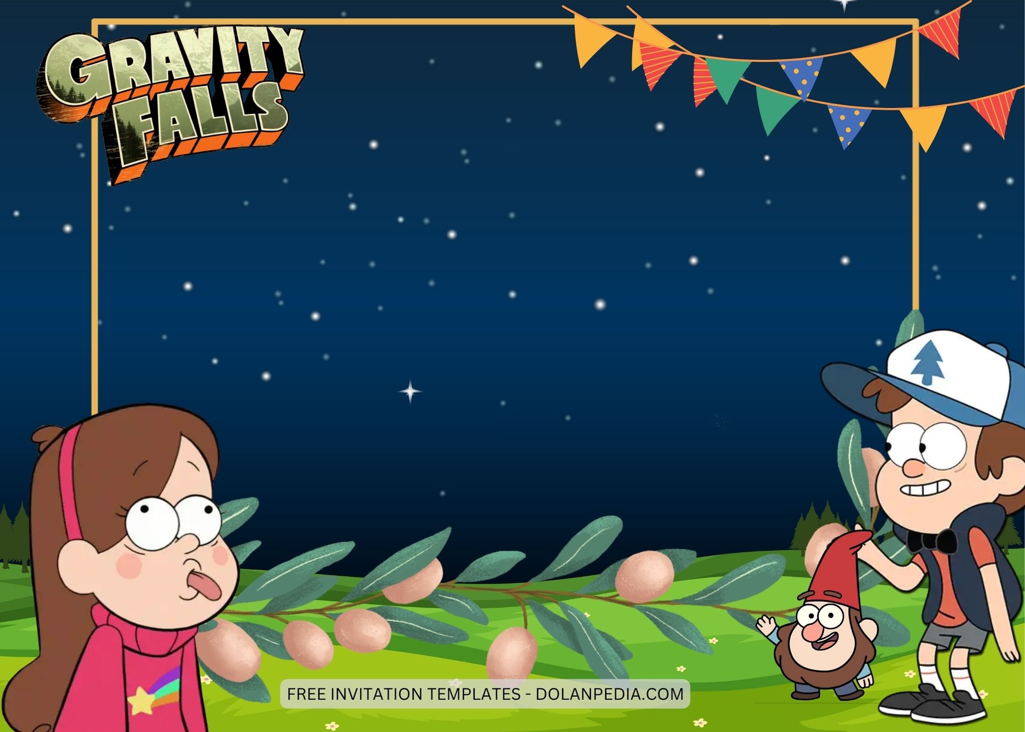 Blank Gravity Falls Birthday Invitation Templates Nine
