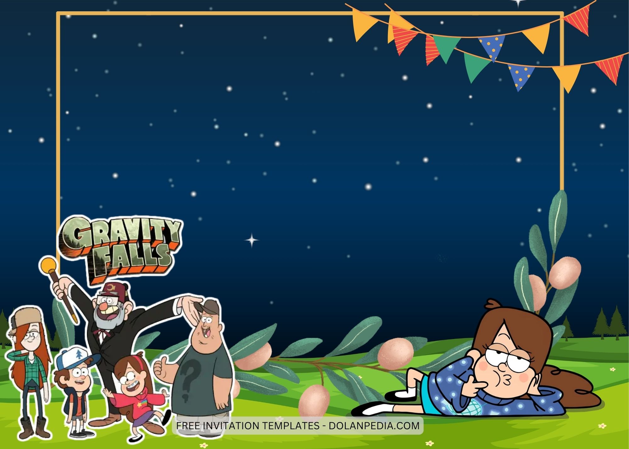 Blank Gravity Falls Birthday Invitation Templates Seven