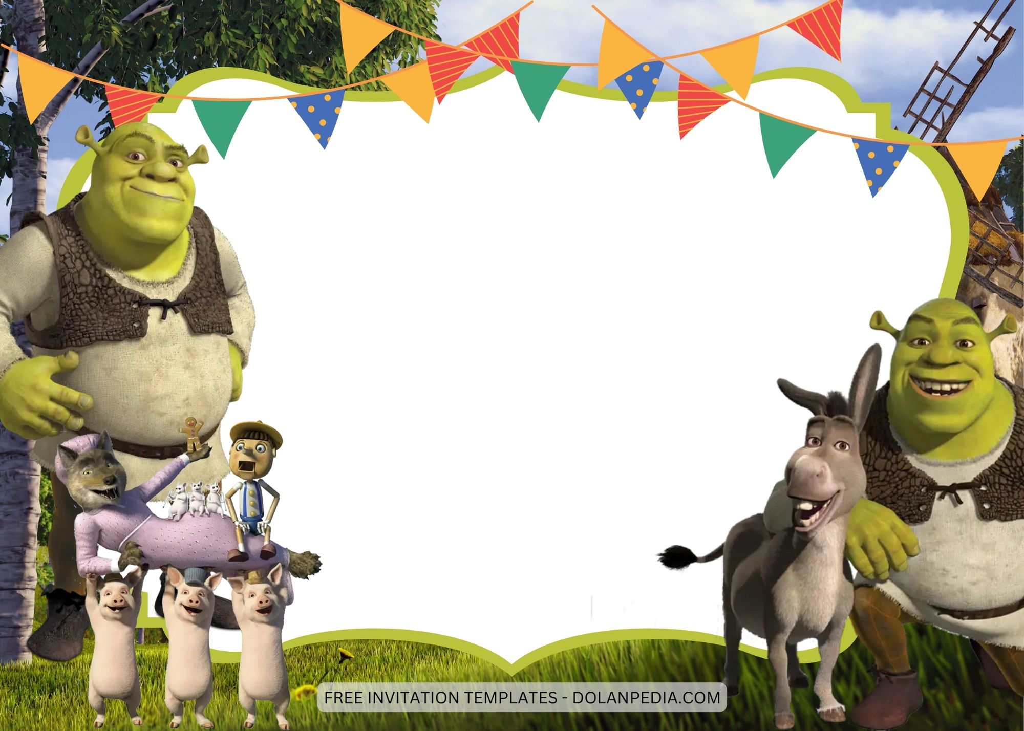 Blank Shrek Birthday Invitation Templates Five