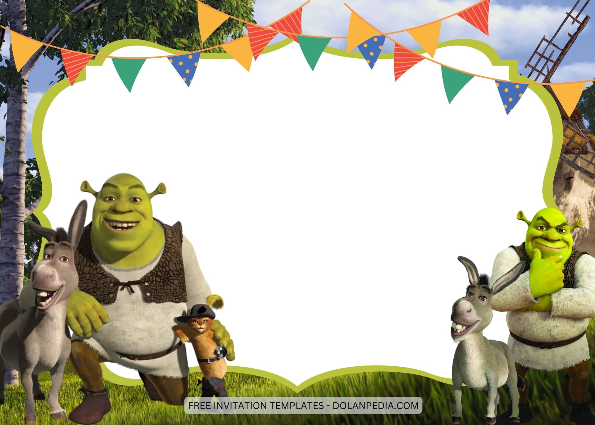 Blank Shrek Birthday Invitation Templates Nine