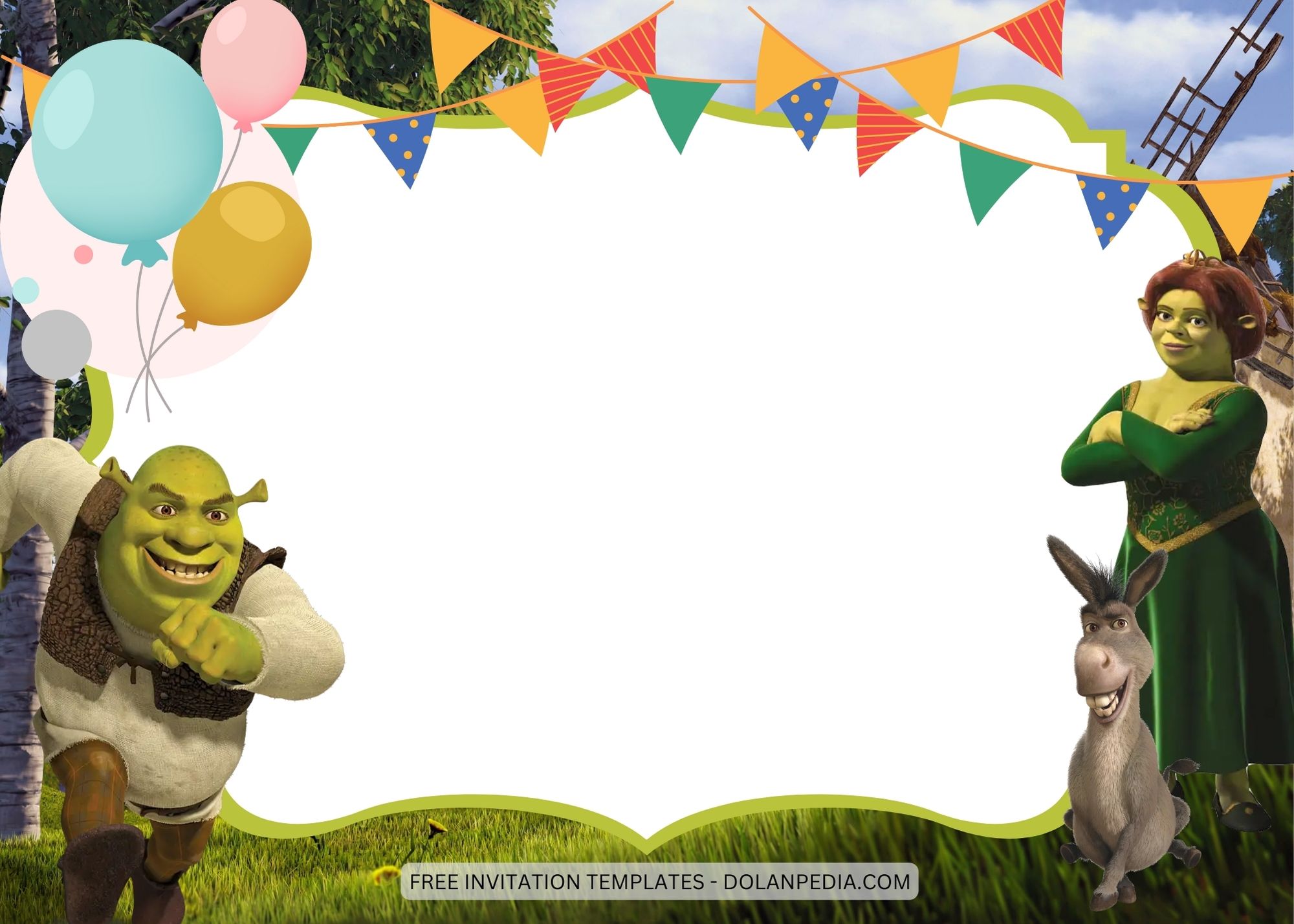 Blank Shrek Birthday Invitation Templates Six