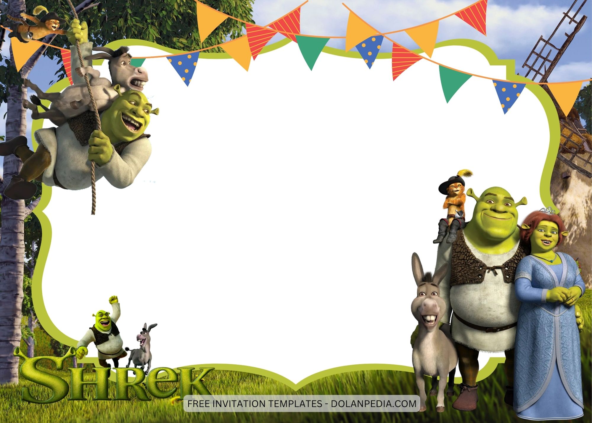 Blank Shrek Birthday Invitation Templates Two