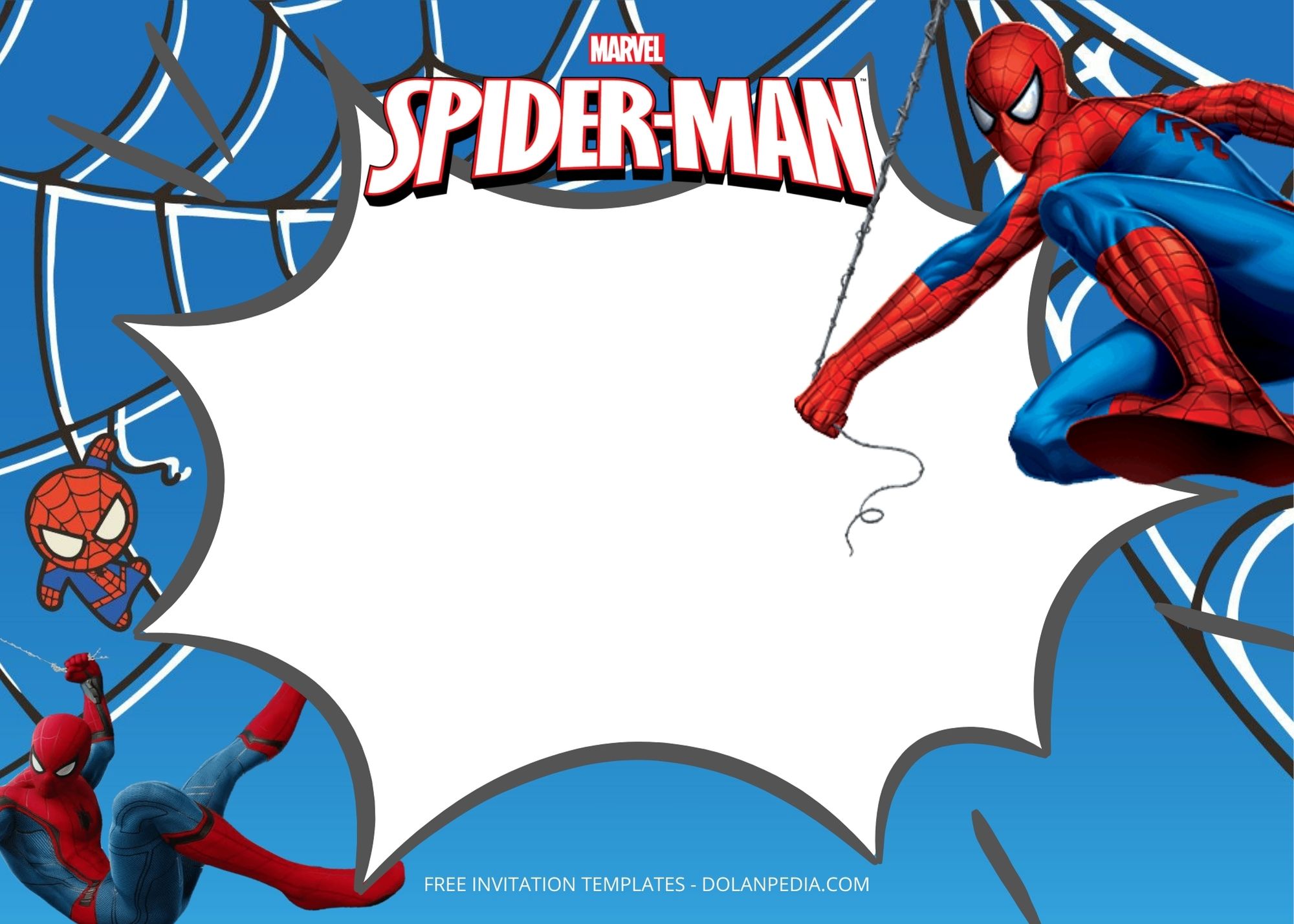 Blank Spiderman Birthday Invitation Templates Eight