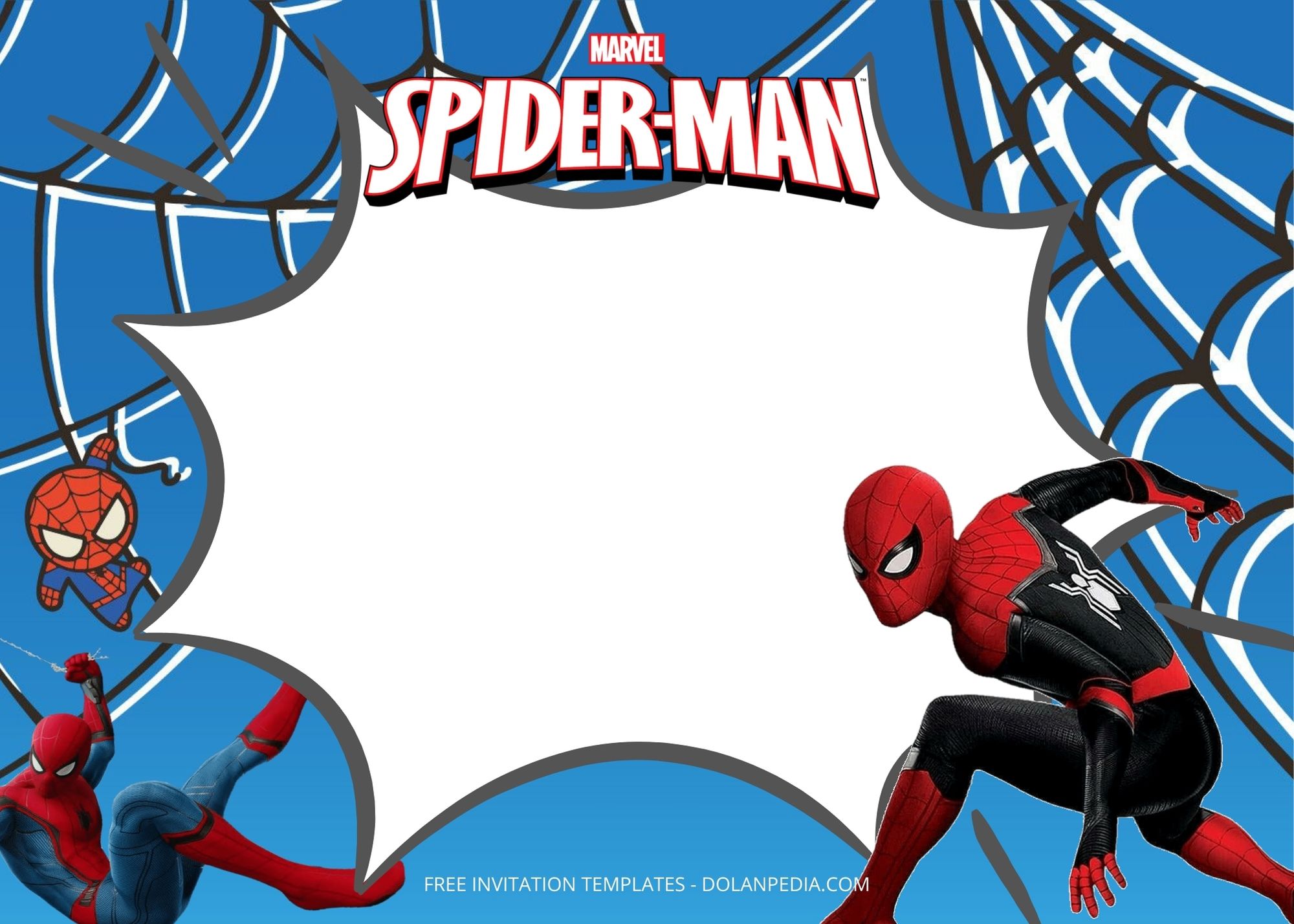 Blank Spiderman Birthday Invitation Templates Nine