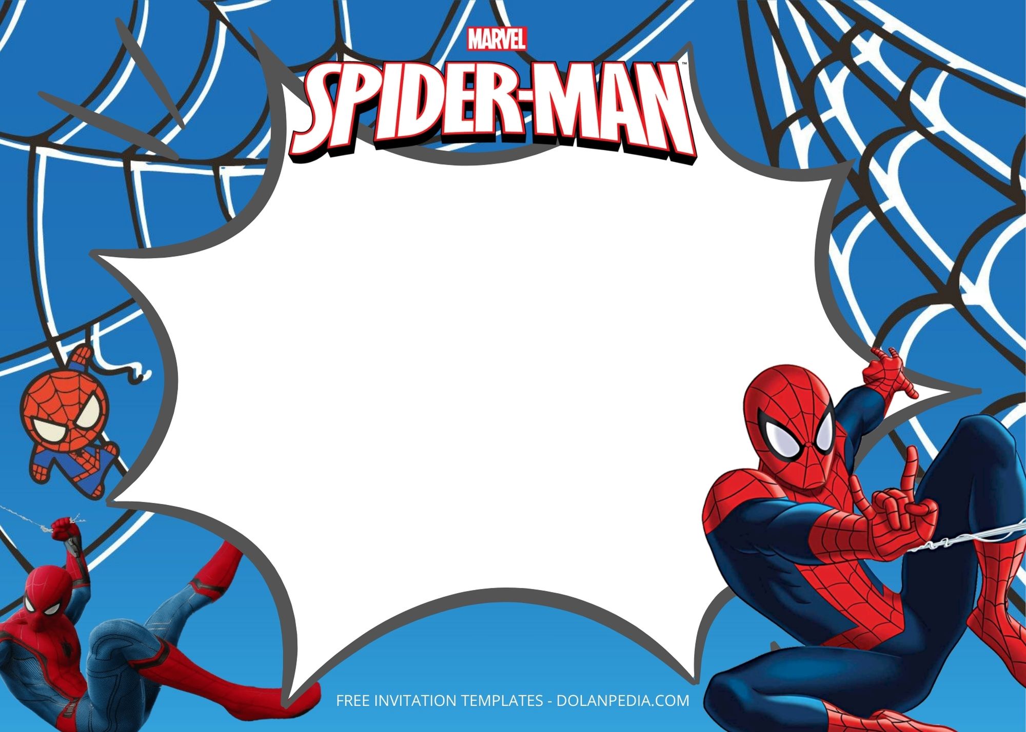Blank Spiderman Birthday Invitation Templates Seven