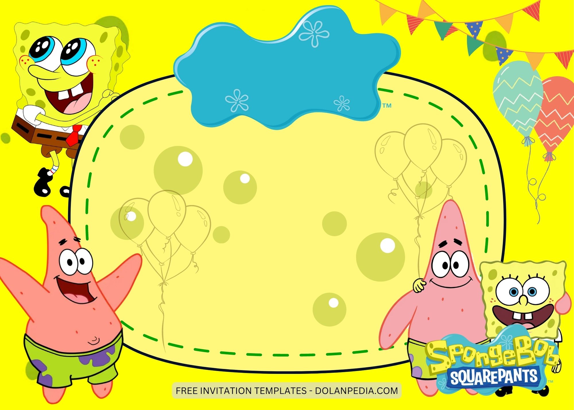Blnk Spongebob Squarepants Birthday Invitation Templates Eight