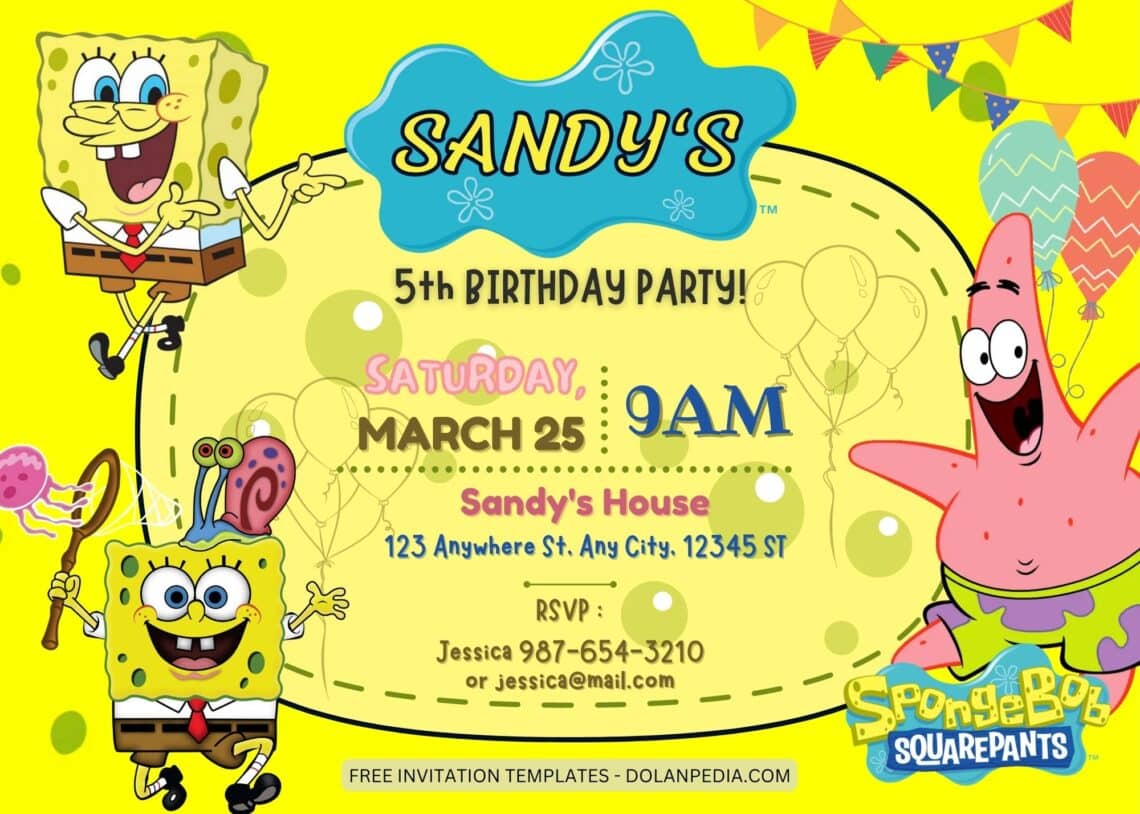 10+ Spongebob Squarepants Birthday Invitation Templates | Dolanpedia