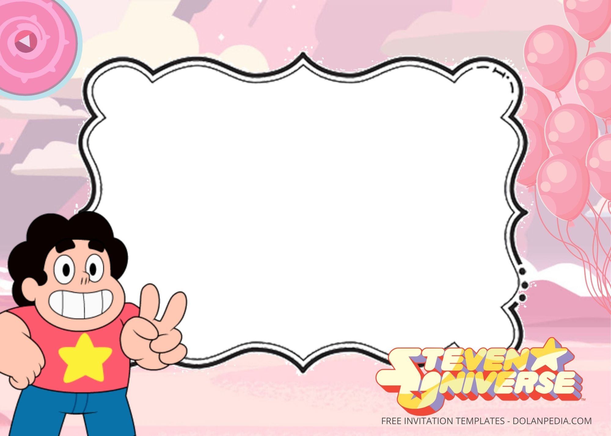 Blank Steven Universe Birthday Party Templates FIve