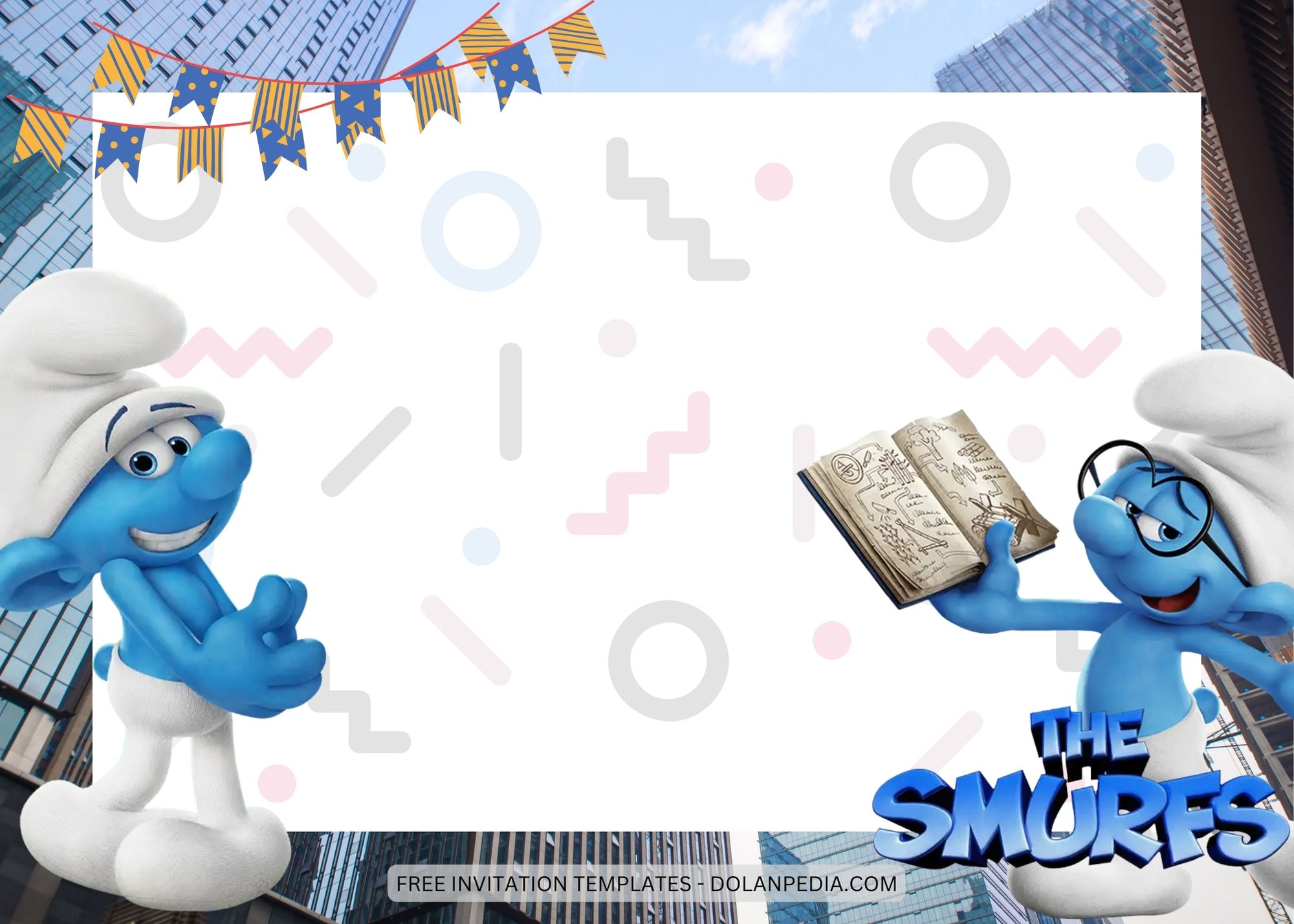 Blank The Smurfs Birthday Invitation Templates Nine