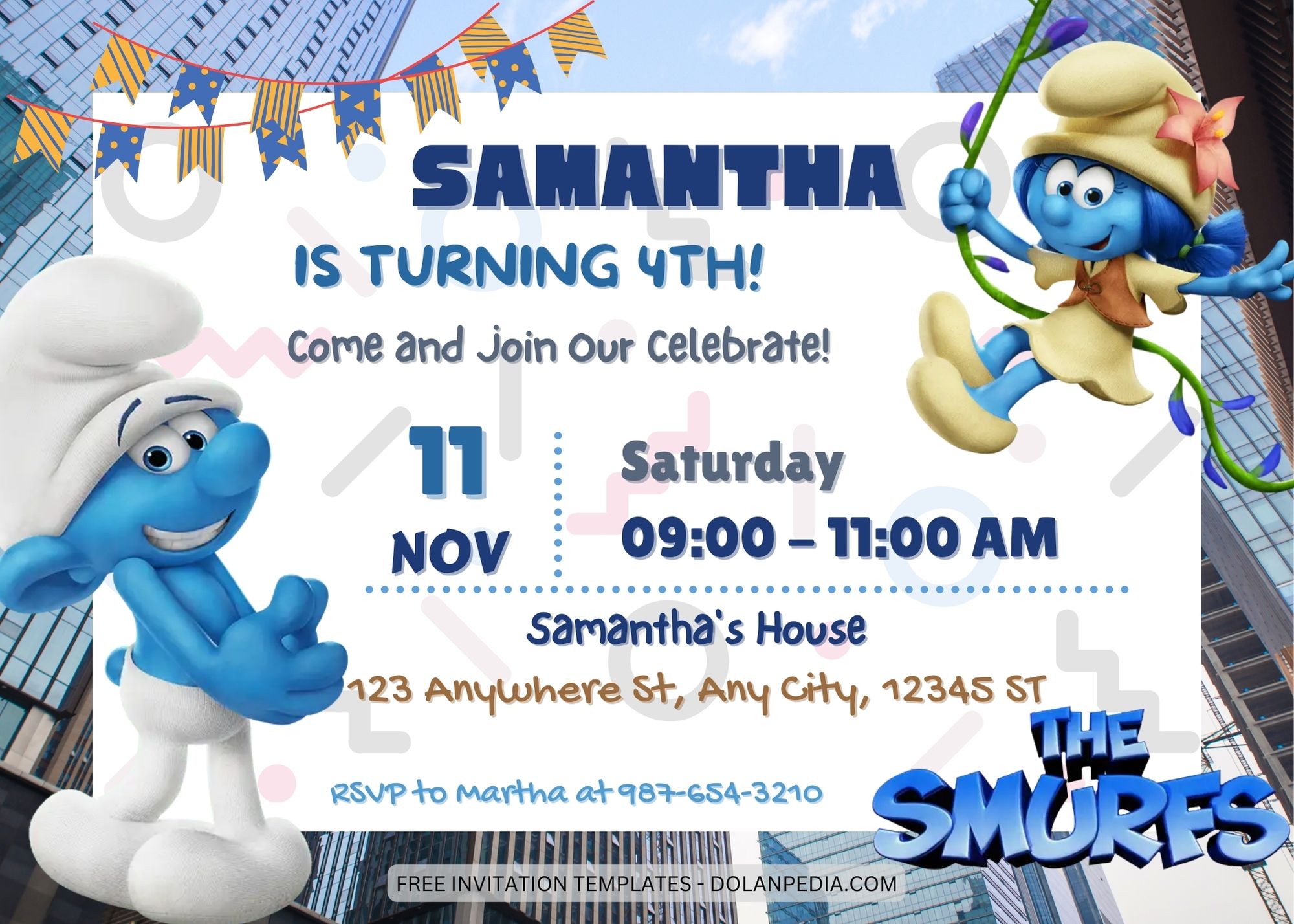 10+ The Smurfs Birthday Invitation Templates Title