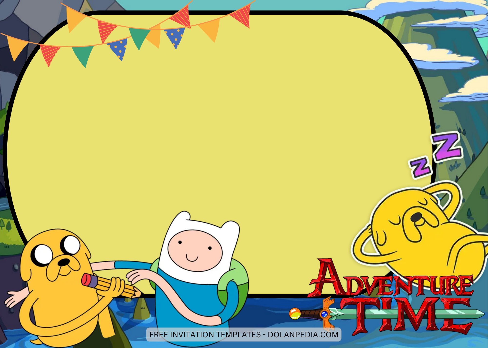 Blank Adventure Time Birthday Invitation Templates Eight