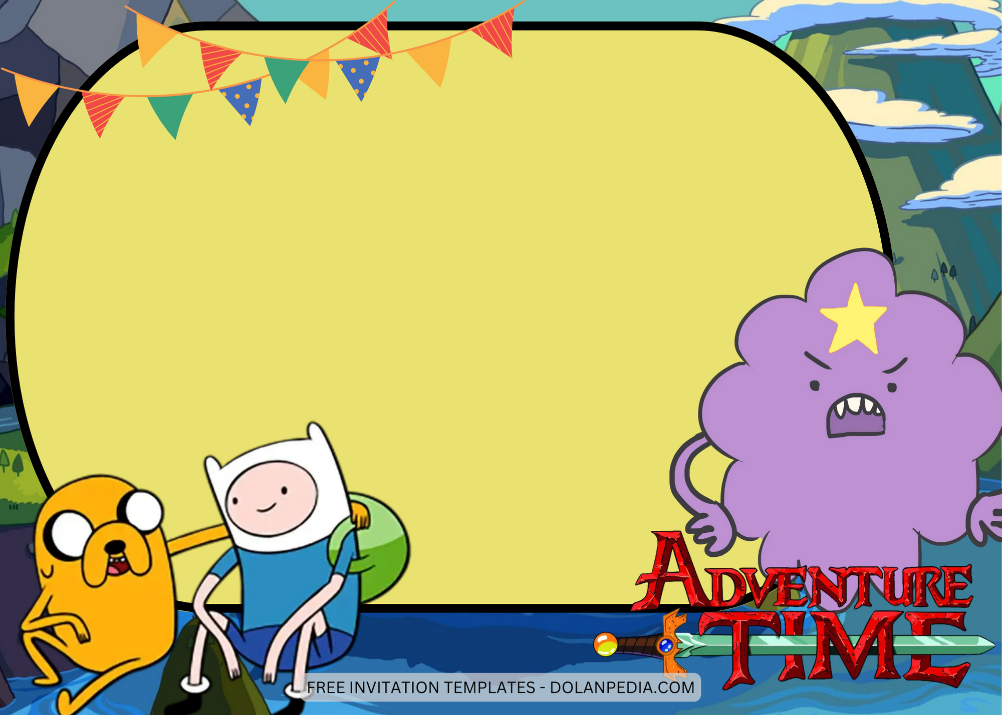 Blank Adventure Time Birthday Invitation Templates Nine