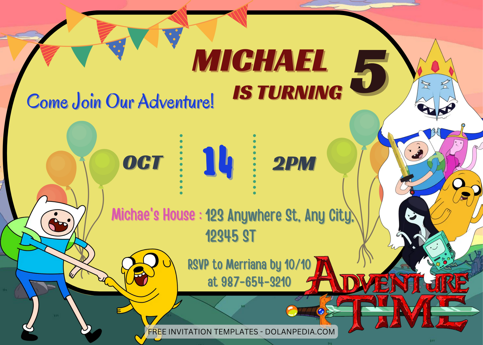 11+ Adventure Time Birthday Invitation Templates Title