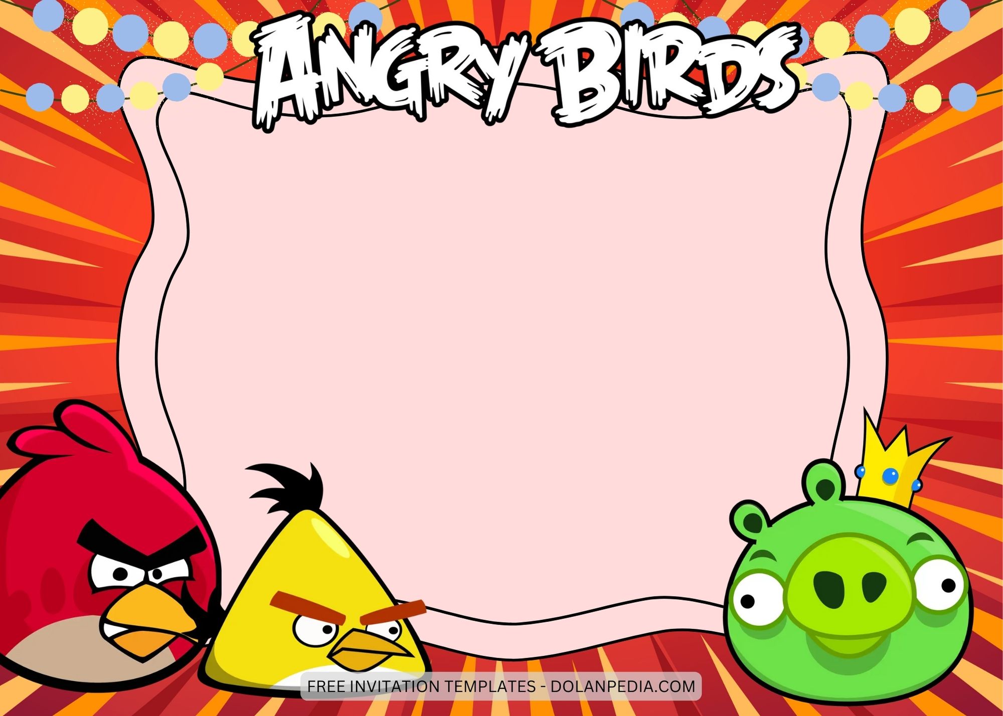 Blank Angry Birds Birthday Invitation Templates FIve