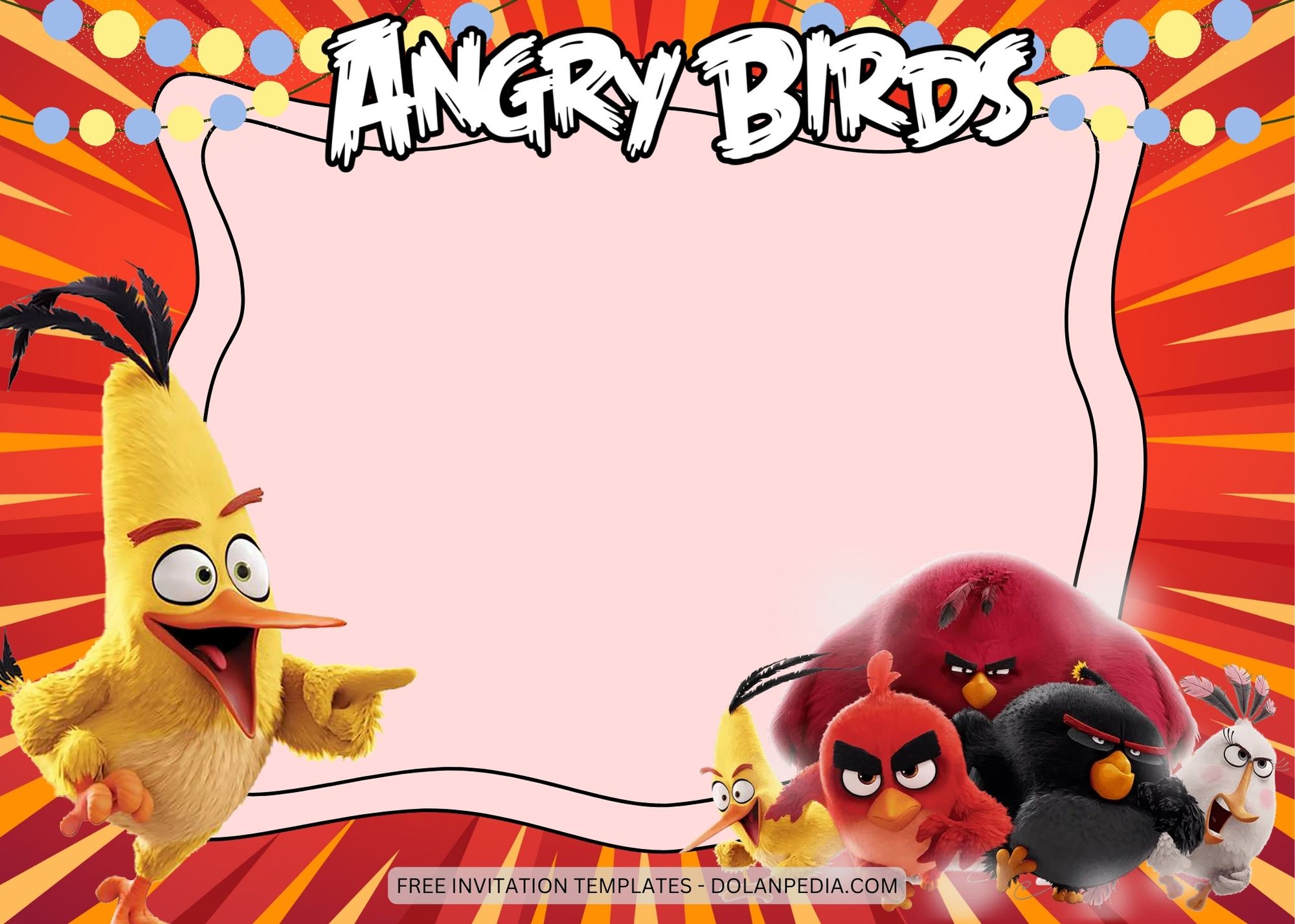 Blank Angry Birds Birthday Invitation Templates Four