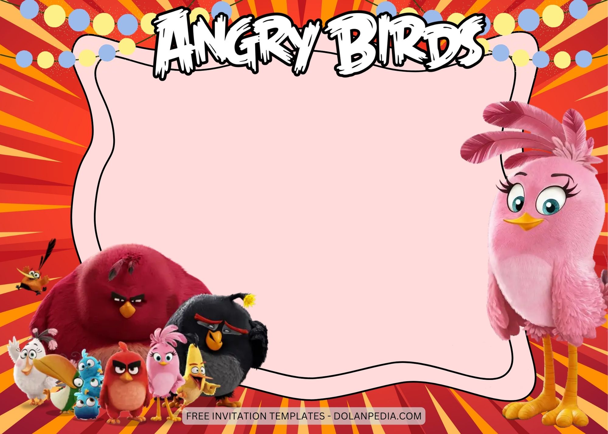Blank Angry Birds Birthday Invitation Templates One