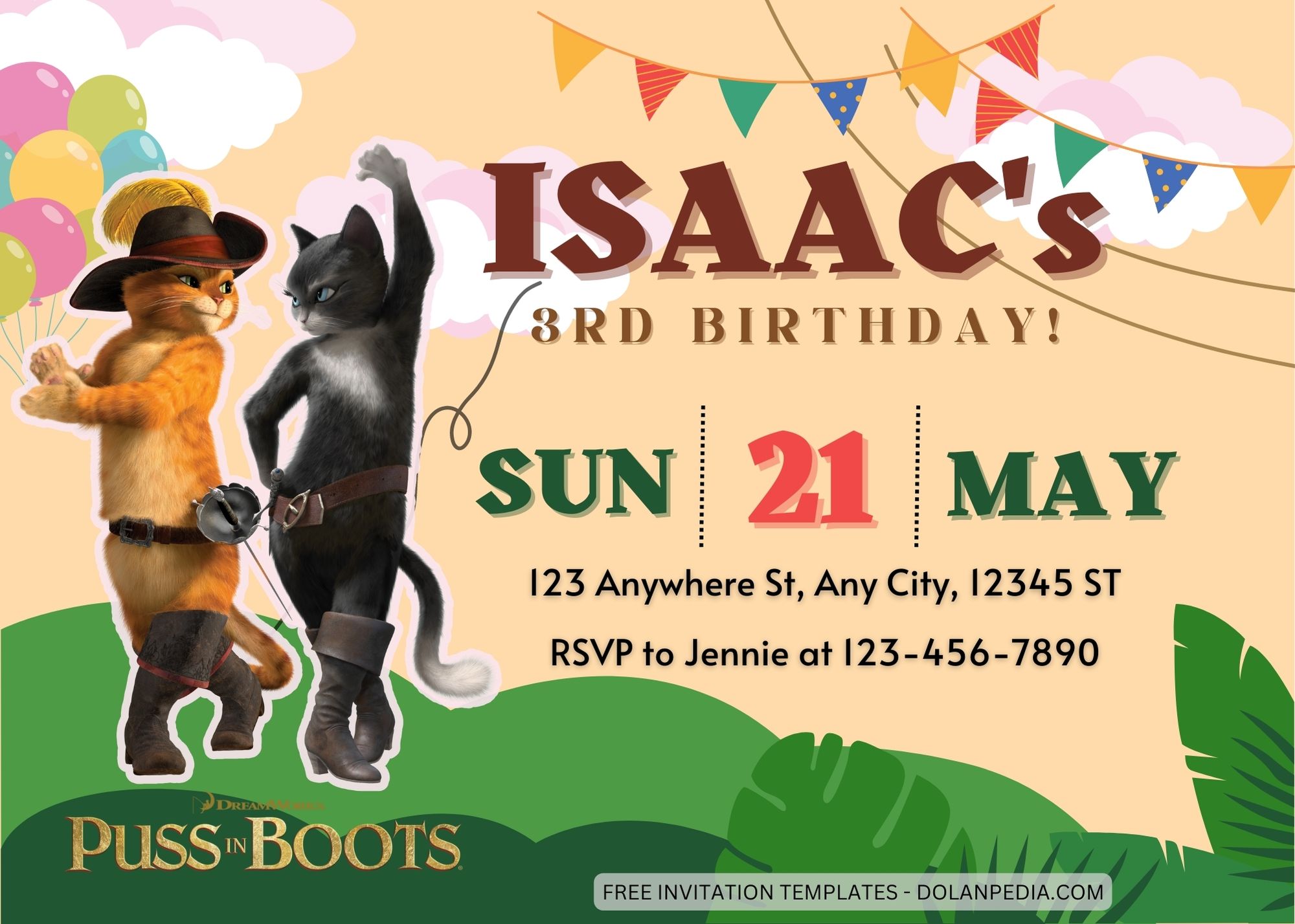 7+ Puss in Boots Birthday Invitation Templates Title