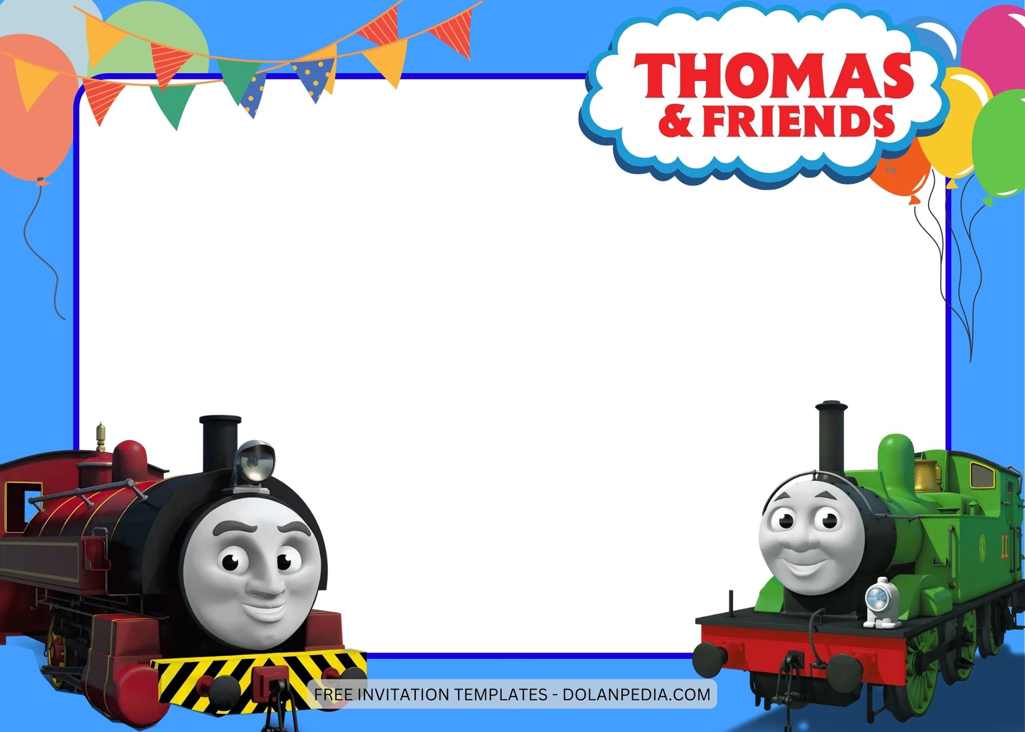 Blank Thomas and Friends Birthday Invitation Templates Five