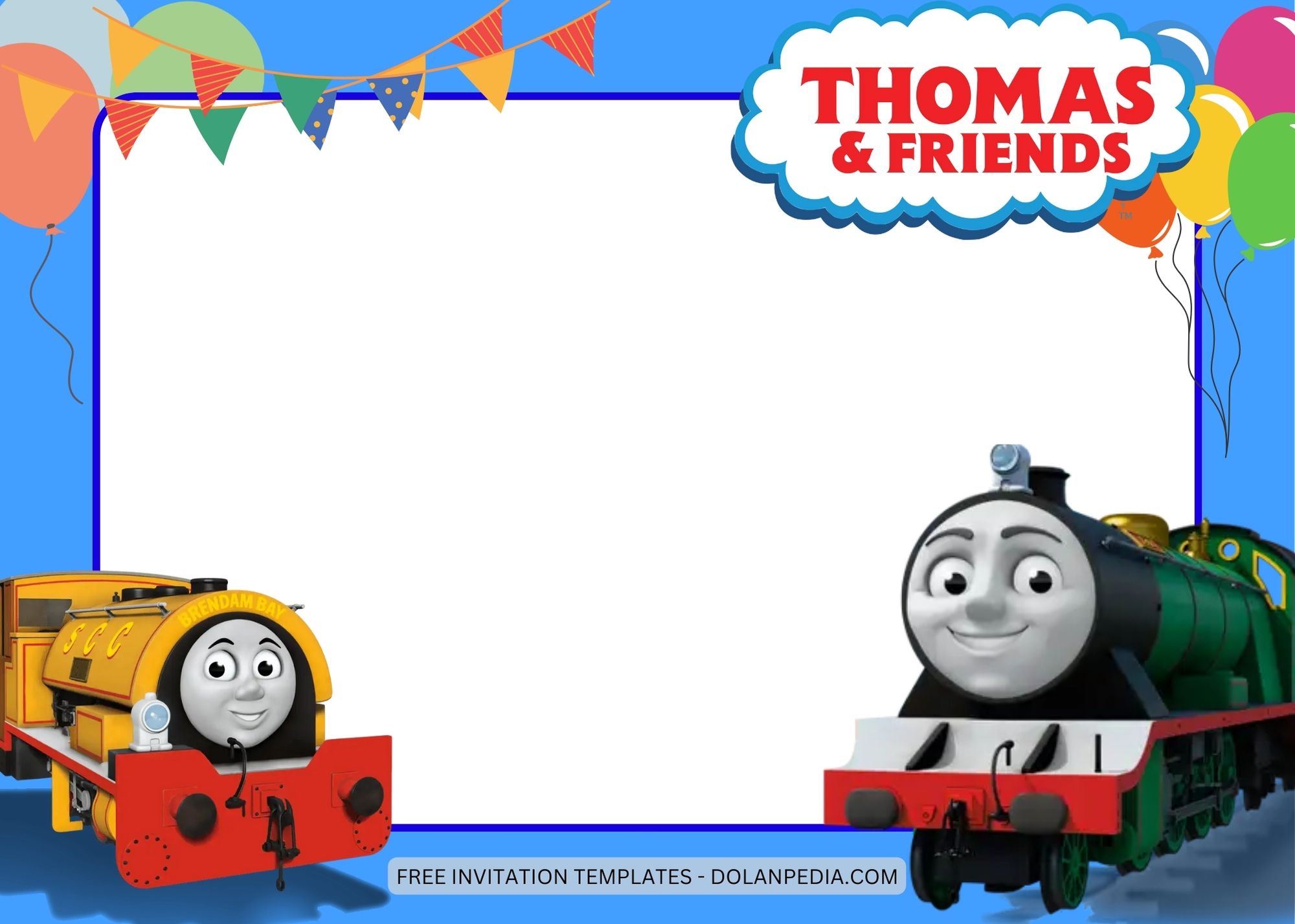 Blank Thomas and Friends Birthday Invitation Templates Four