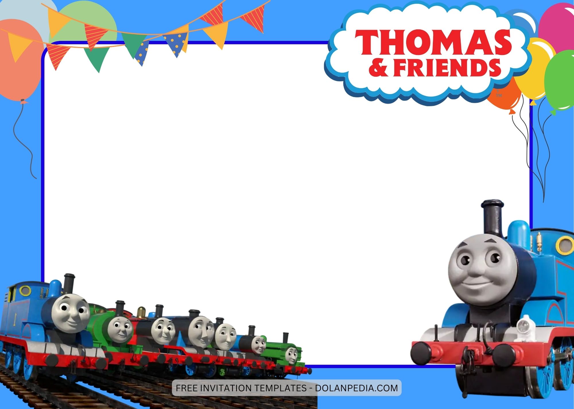 Blank Thomas and Friends Birthday Invitation Templates One