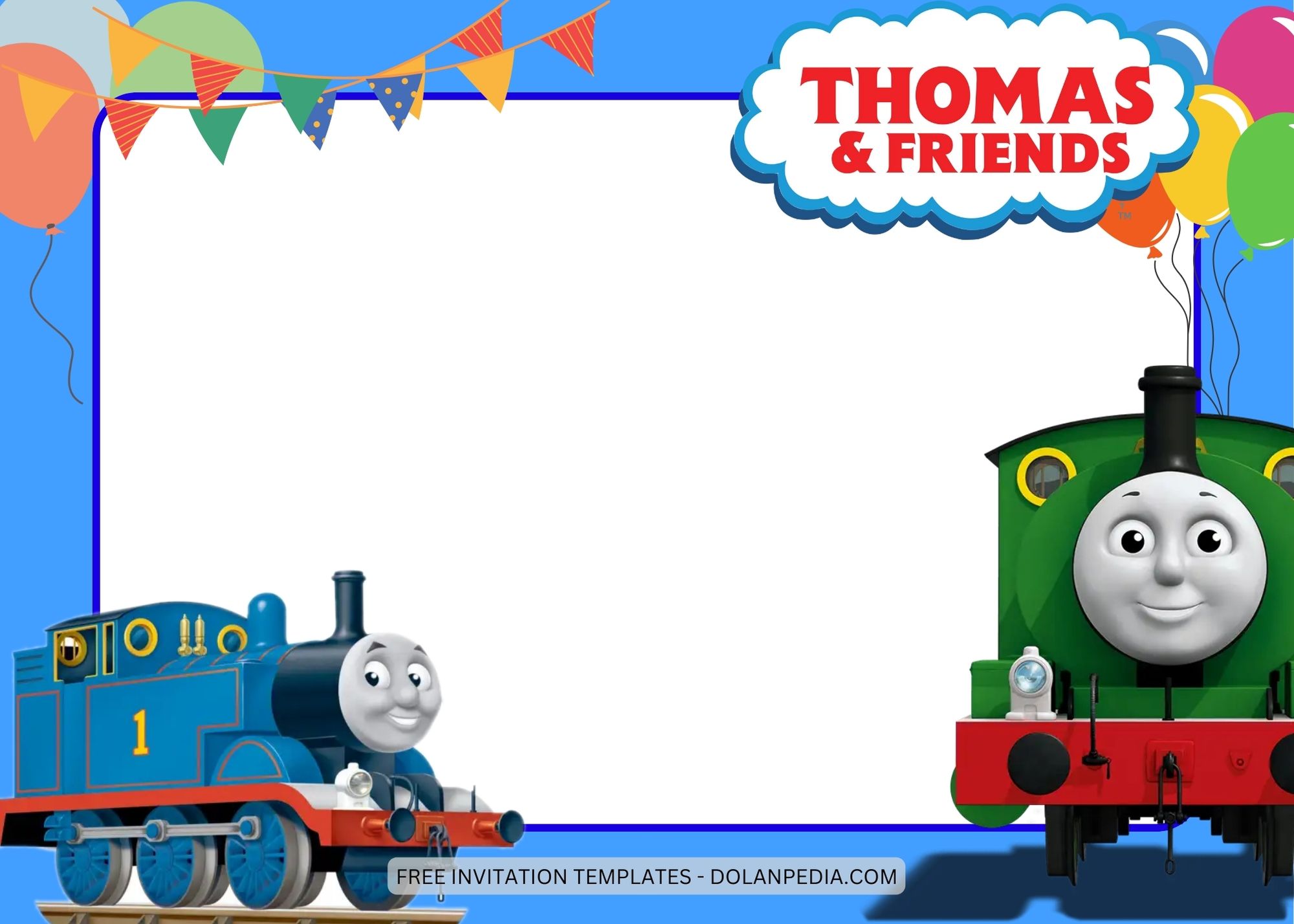 Blank Thomas and Friends Birthday Invitation Templates Six