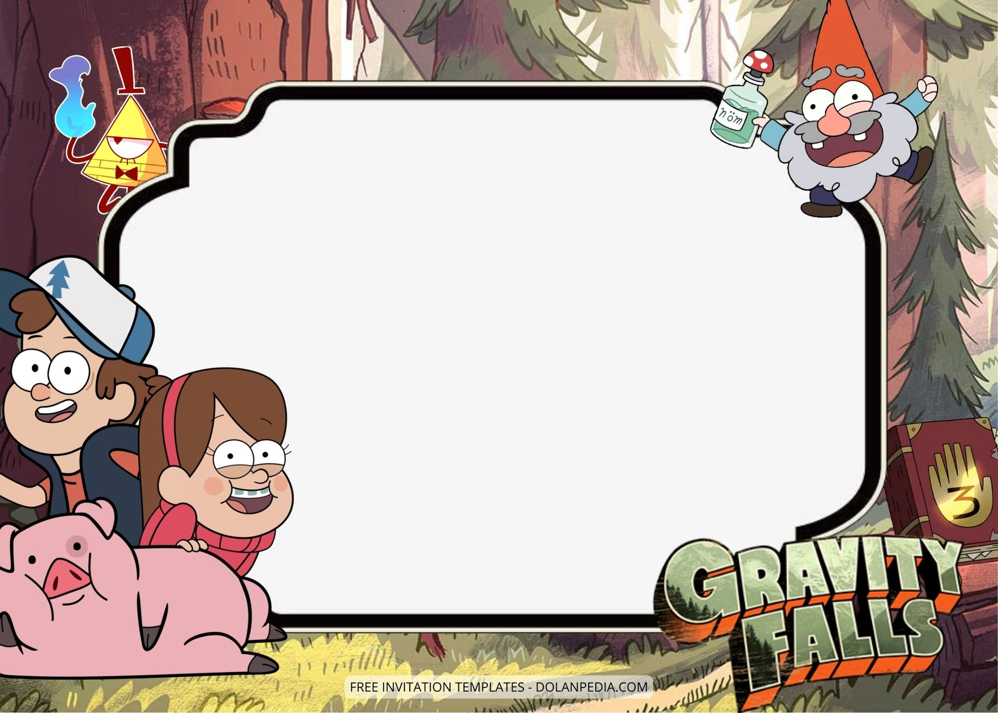 Blank Gravity Falls Birthday Invitation Templates Four
