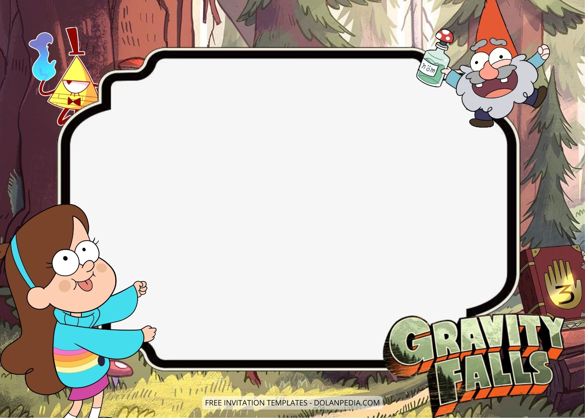 Blank Gravity Falls Birthday Invitation Templates Seven