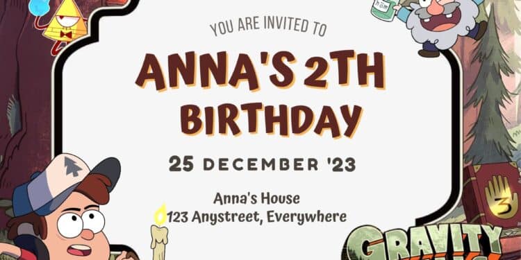 8+ Gravity Falls Birthday Invitation Templates | Dolanpedia