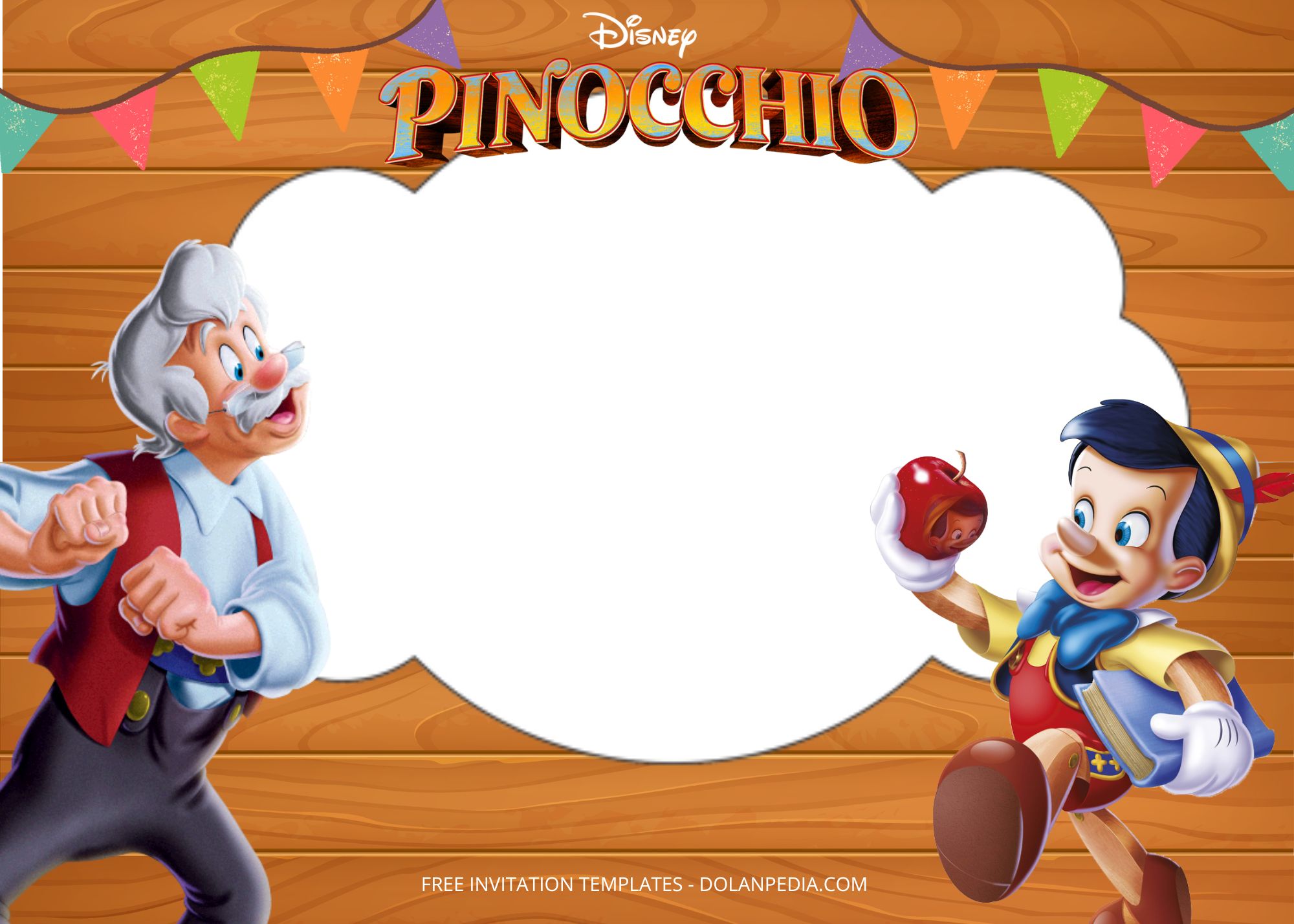 Blank Pinocchio Birthday Party Templates Five