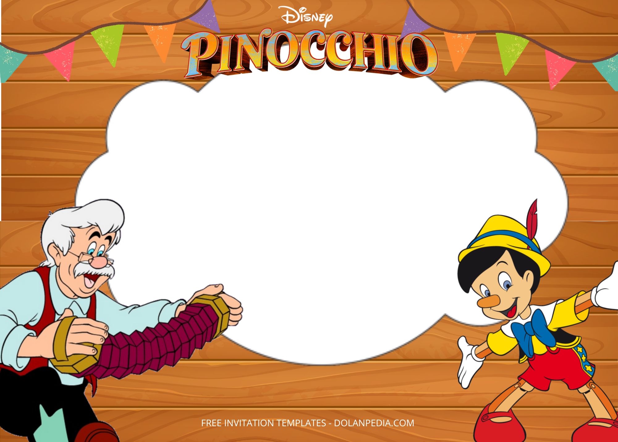 Blank Pinocchio Birthday Party Templates One
