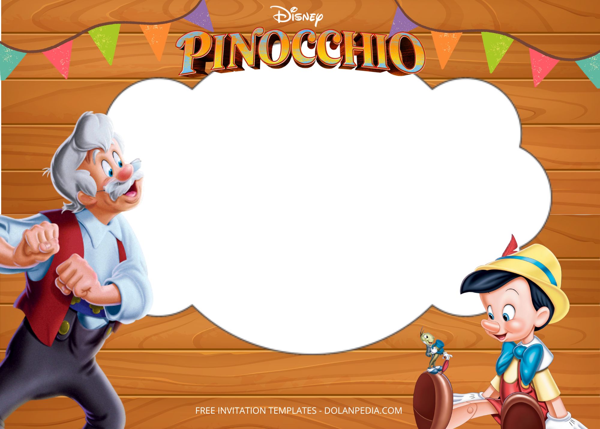 Blank Pinocchio Birthday Party Templates Seven