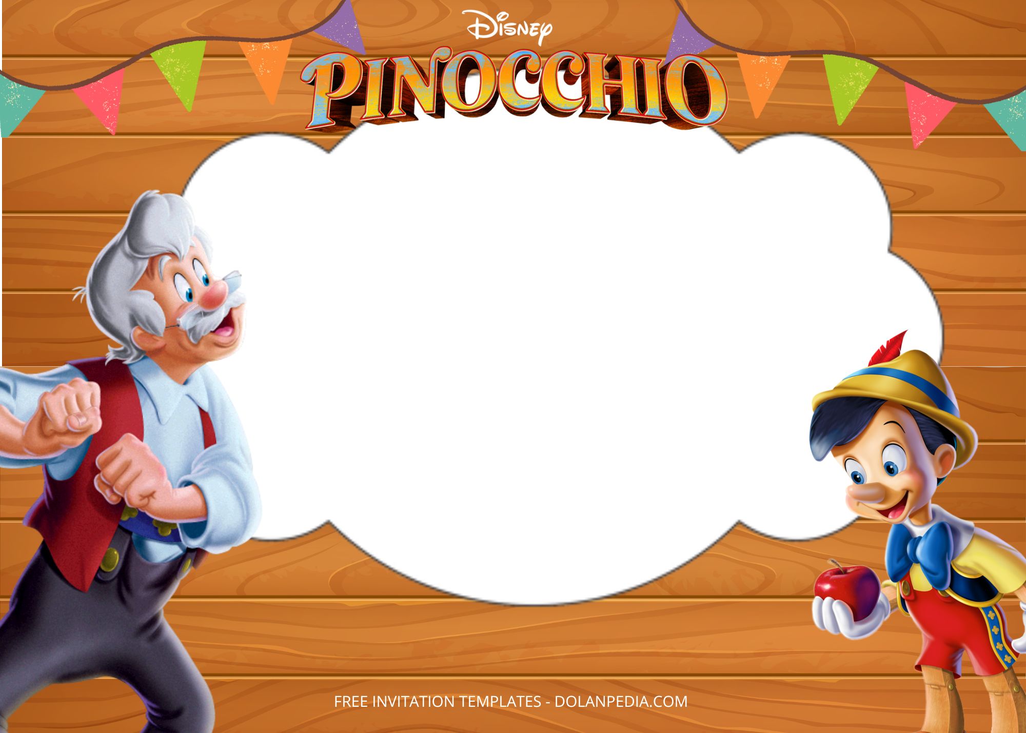 Blank Pinocchio Birthday Party Templates Six