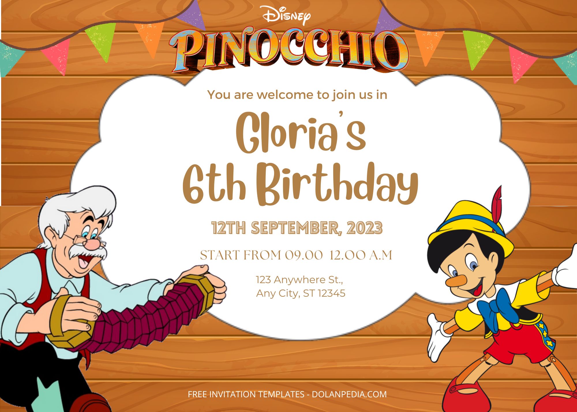 8+ Pinocchio Birthday Party Templates Title
