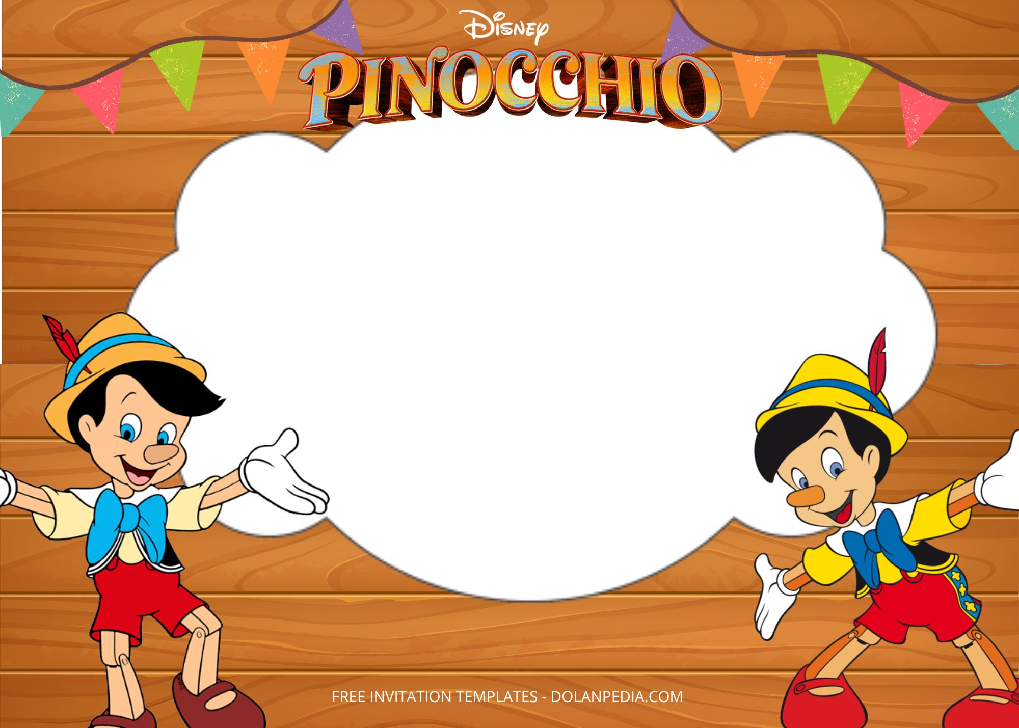 Blank Pinocchio Birthday Party Templates Two