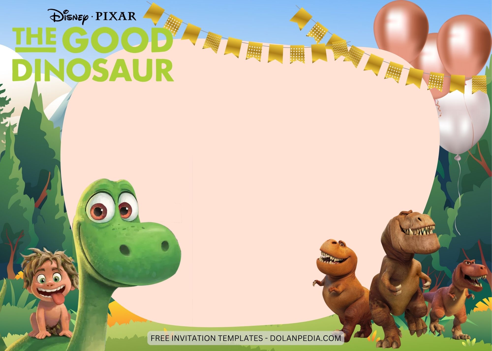 Blank The Good Dinosaur Birthday Invitation Templates Eight