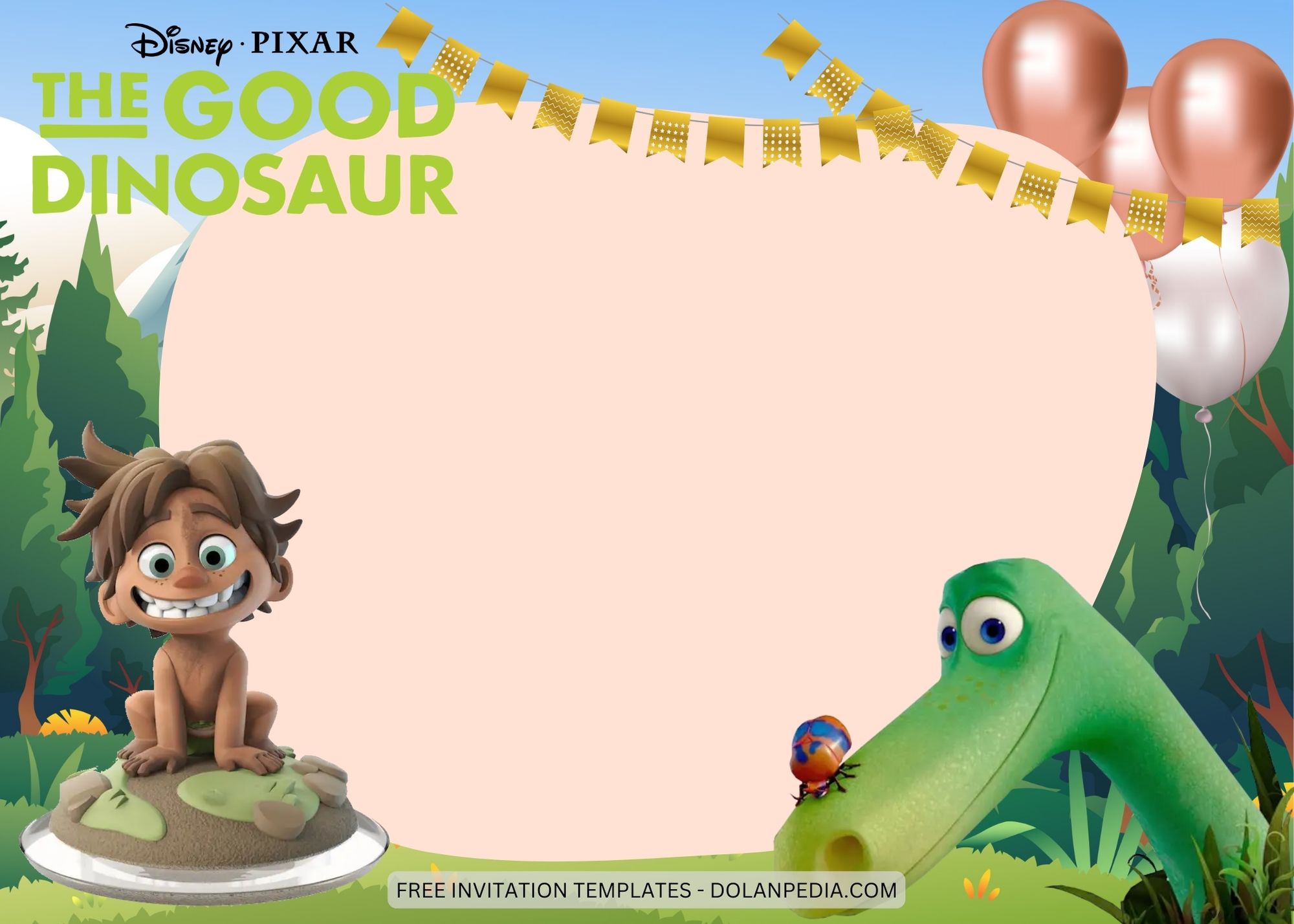 Blank The Good Dinosaur Birthday Invitation Templates One